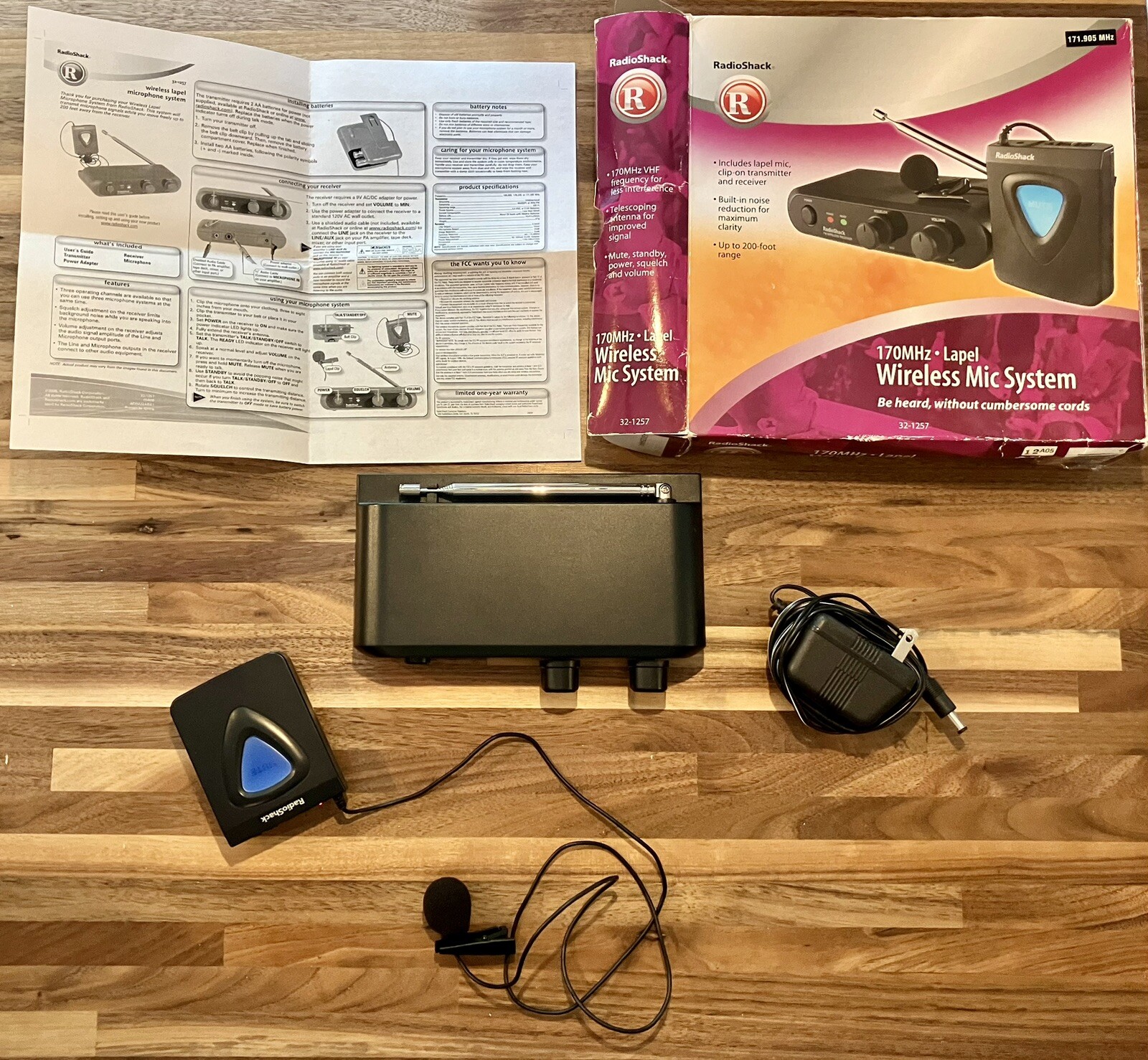 Radio Shack FM Wireless Microphone System 32-1257 170MHz