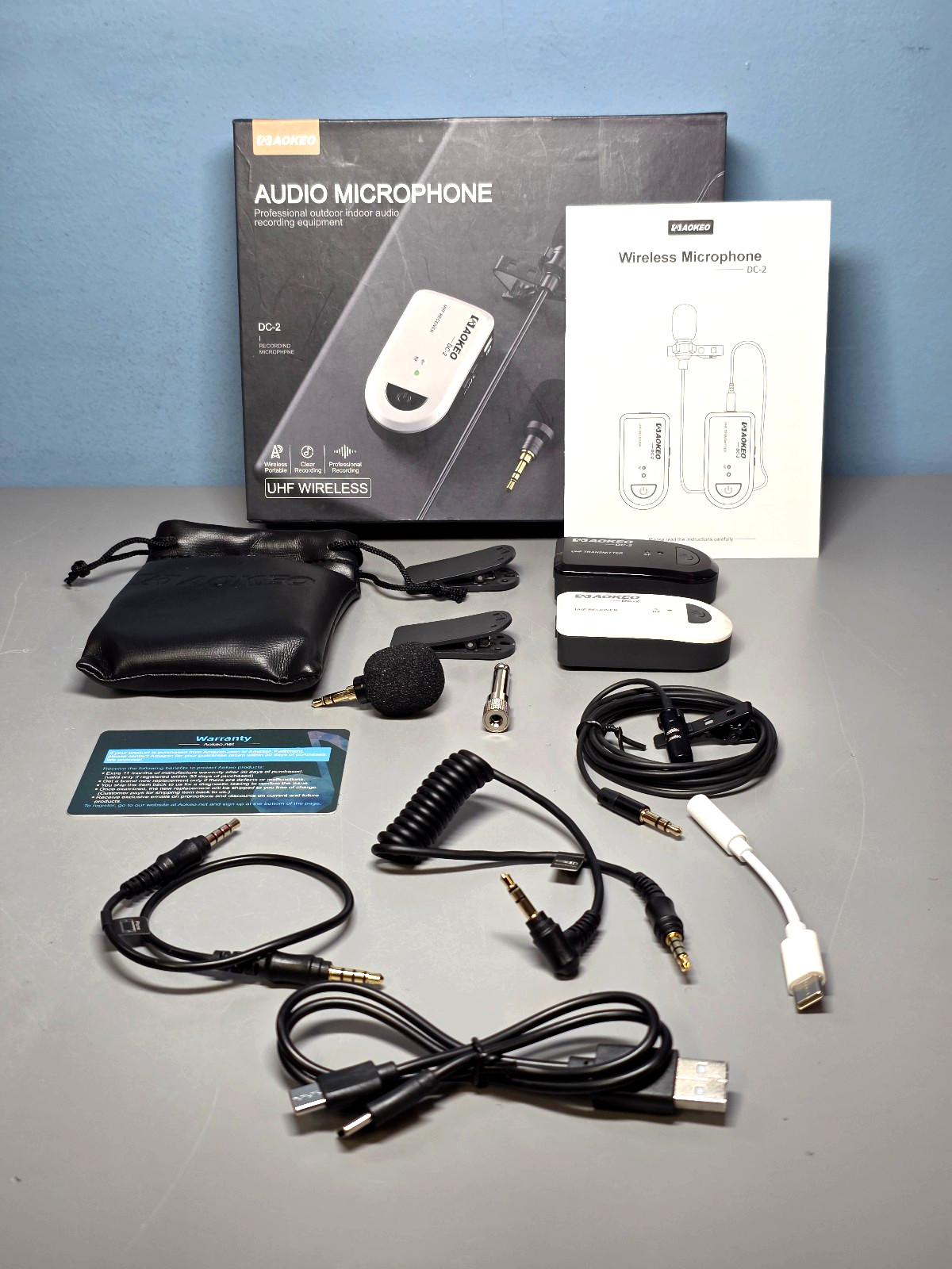 Aokeo Audio Microphone Professional Lavalier Audio Recording Equipment -READ AD-