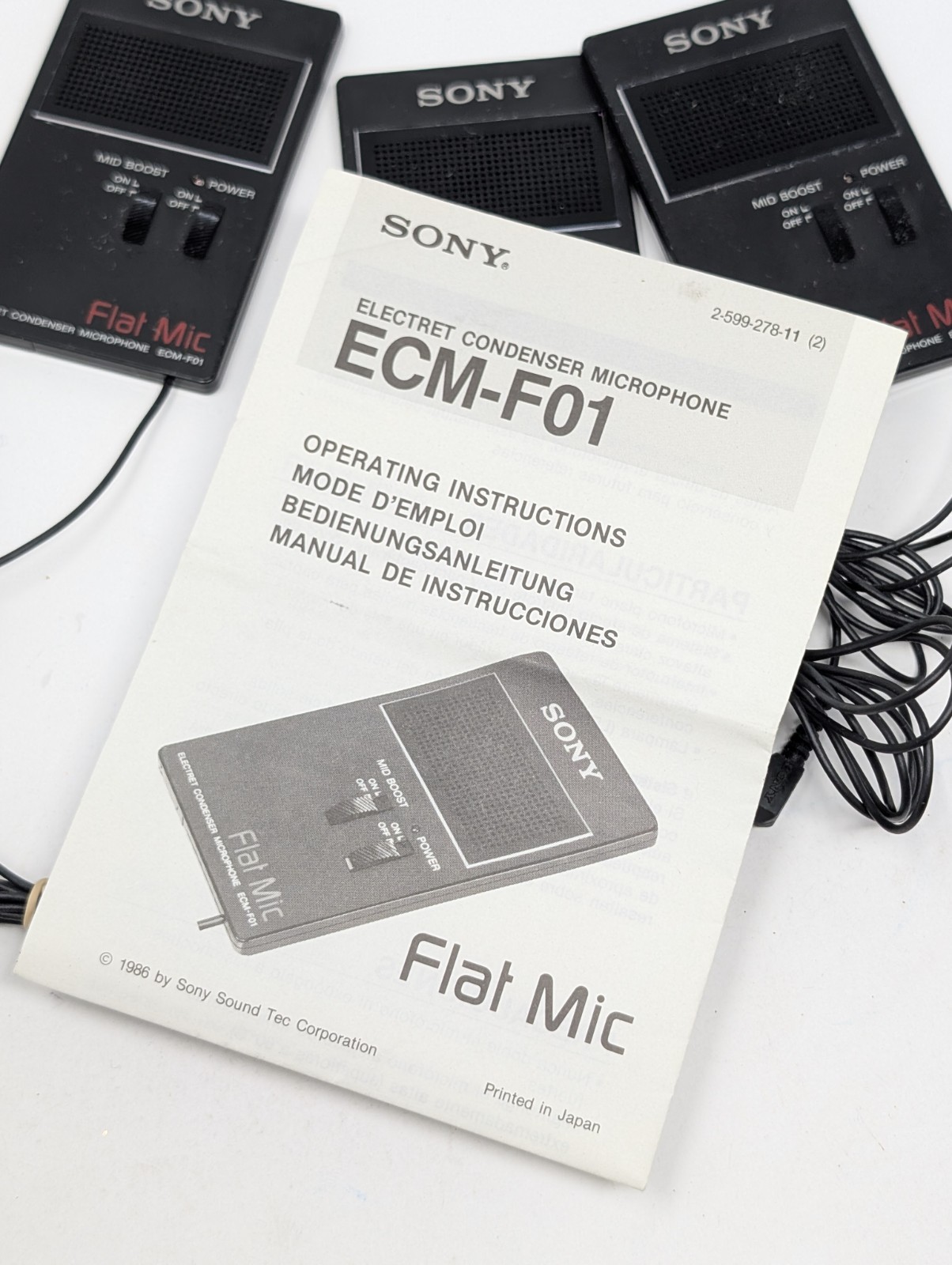 Lot of 4 Sony ECM-F01 Boundary Microphones – Theater & Conference Set – Tested