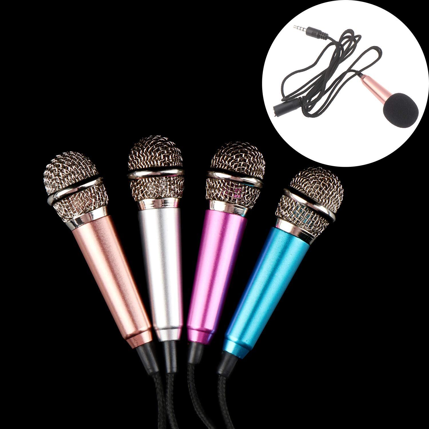 Mini Microphone 4 Pack Omnidirectional Stereo Mic for Voice Recording Phone