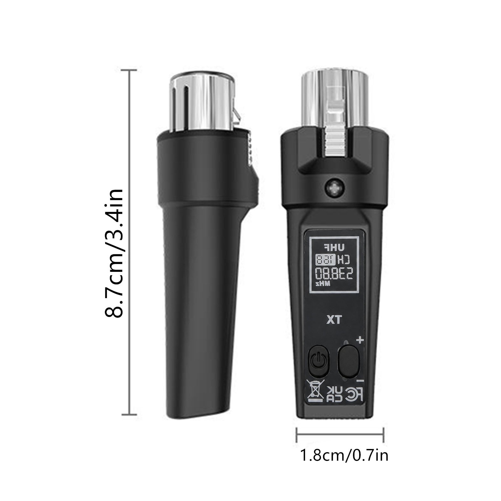 Professional Wireless Guitar XLR Transmitter Receiver System 510-590MHz 30-50m