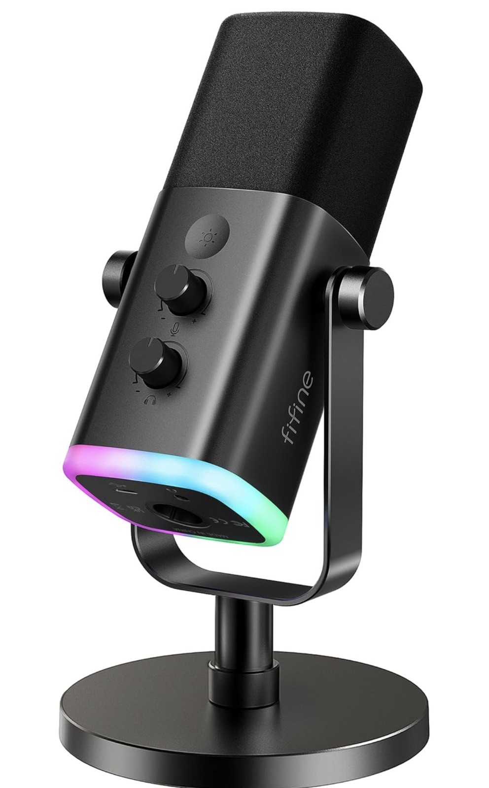 FiFine AM8 XLR USB Dynamic Microphone Ampligame Black