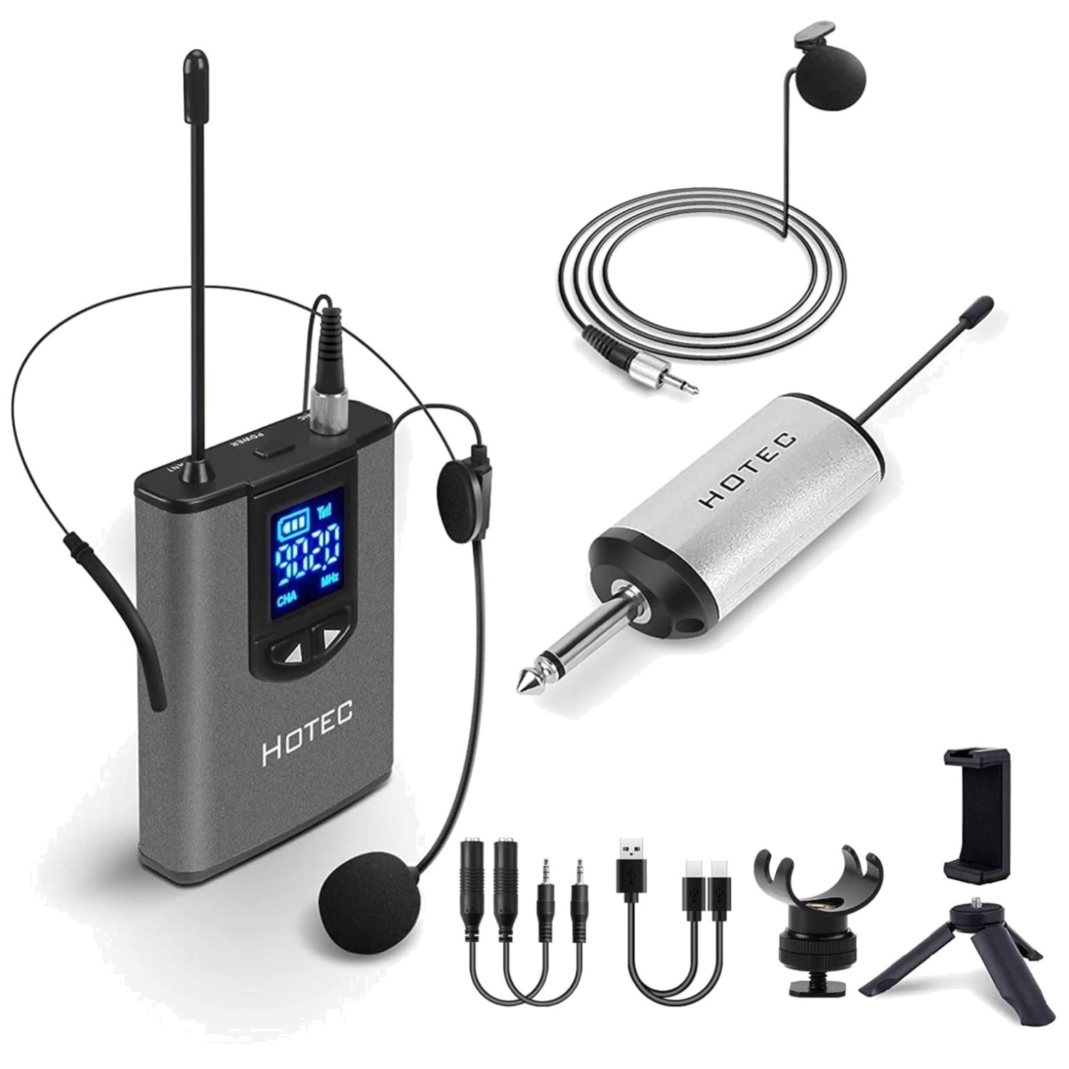 Wireless Headset Microphone/Lavalier Lapel Mic System