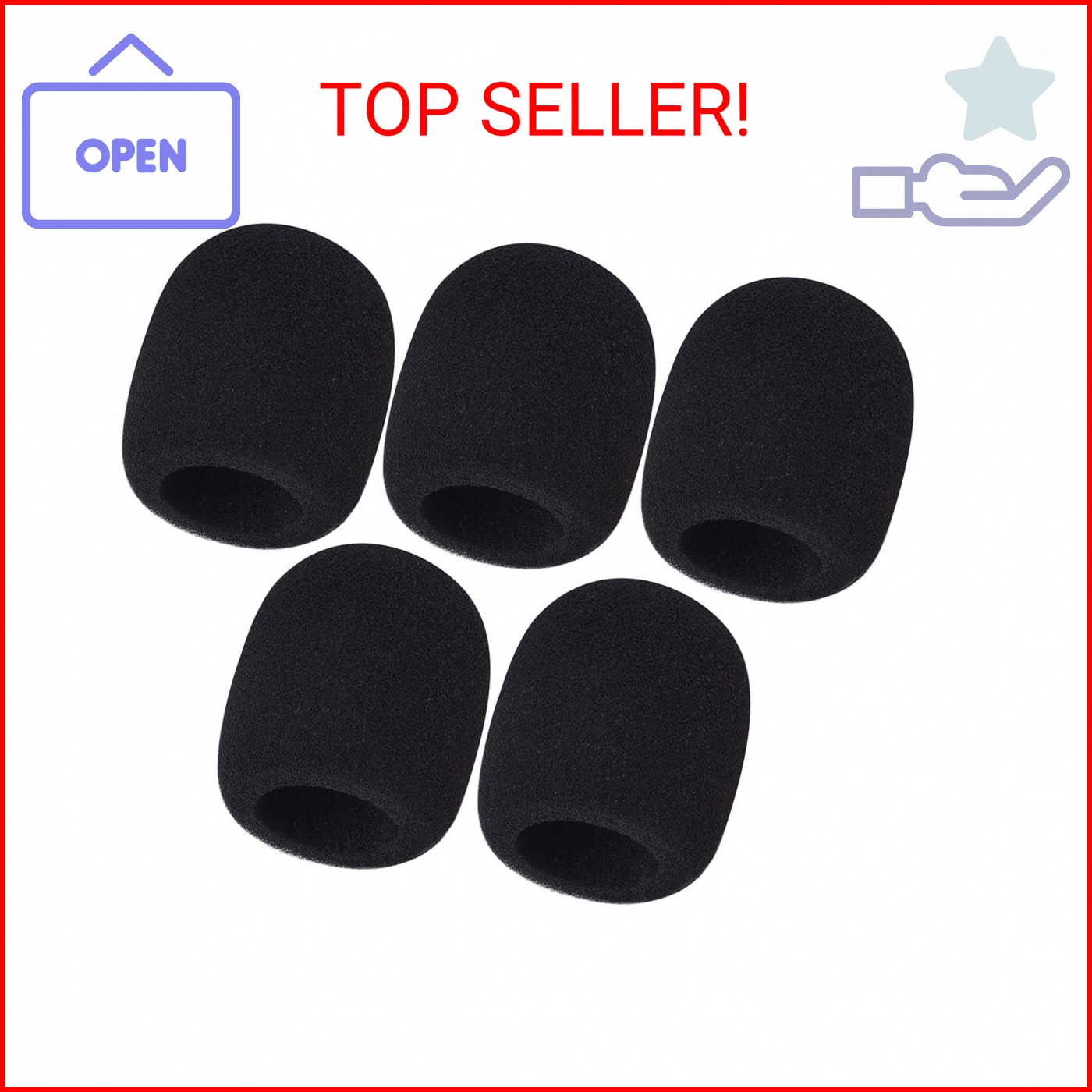 Mudder 5 Pack Foam Mic Cover Handheld Microphone Windscreen (5 Pack)