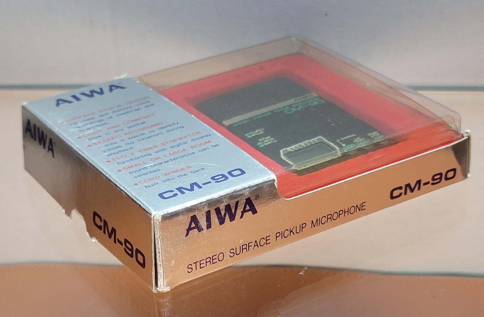 Aiwa CM-90 Stereo Condenser Microphone Surface Pickup Mic tested working