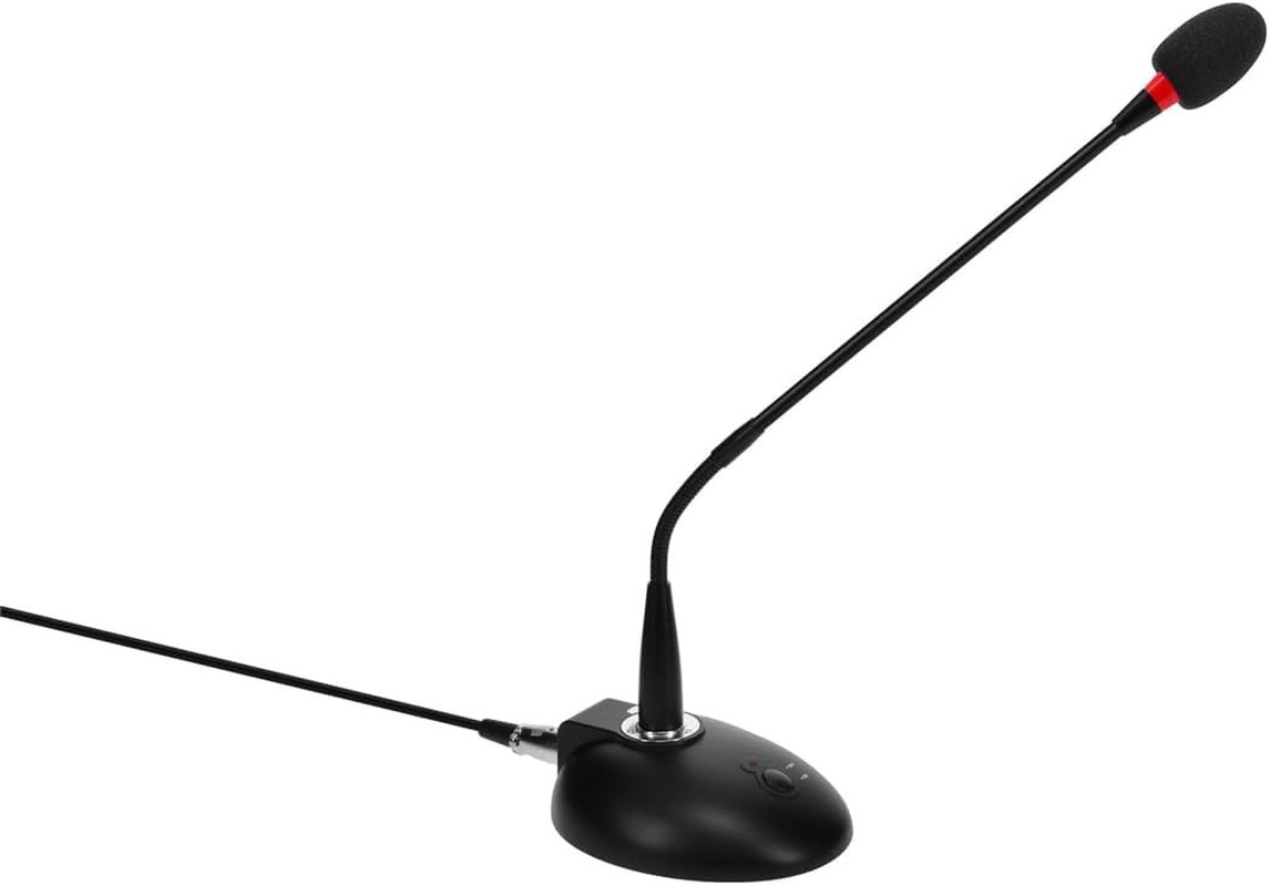 Commercial Audio Desktop Paging Microphone with On/Off Button (No Logo),Black