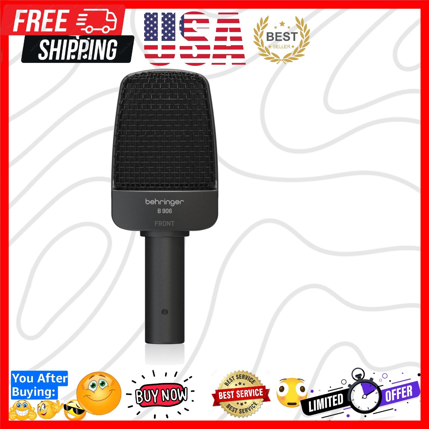 B 906 Dynamic Microphone for Instrument and Vocal Applications
