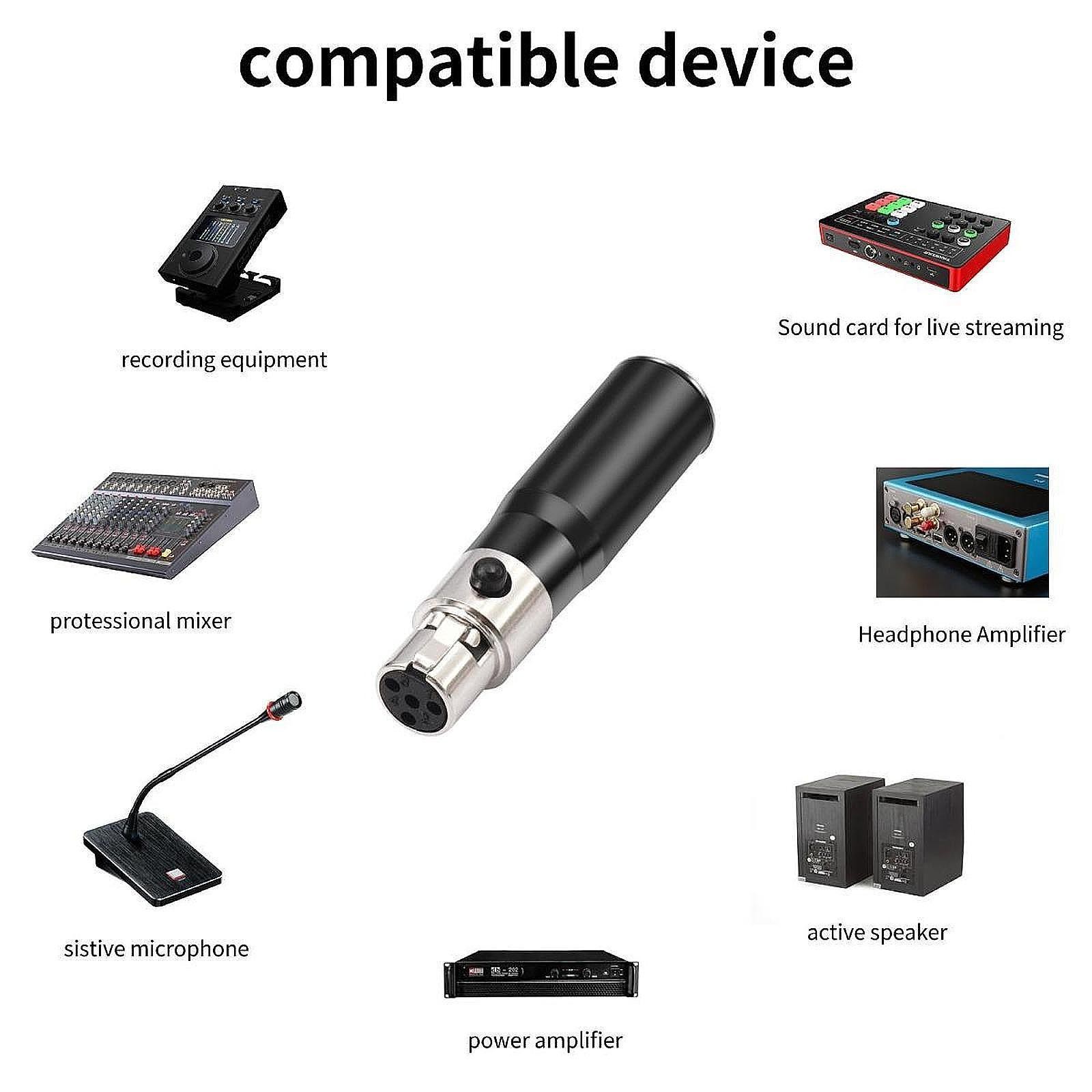 4Pin Mini XLR Adapter XLR Female to Male for Singing Studio Live Broadcasts