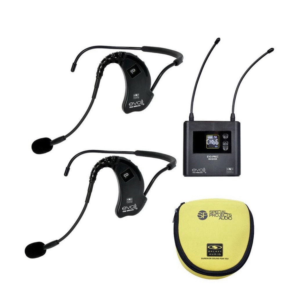 DUAL Pro Wireless Head worn Microphones System Great For Fitness, Churches UHF!