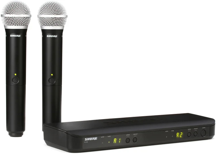 Shure BLX288/PG58 Dual Channel Wireless Handheld Microphone System – J11 Band