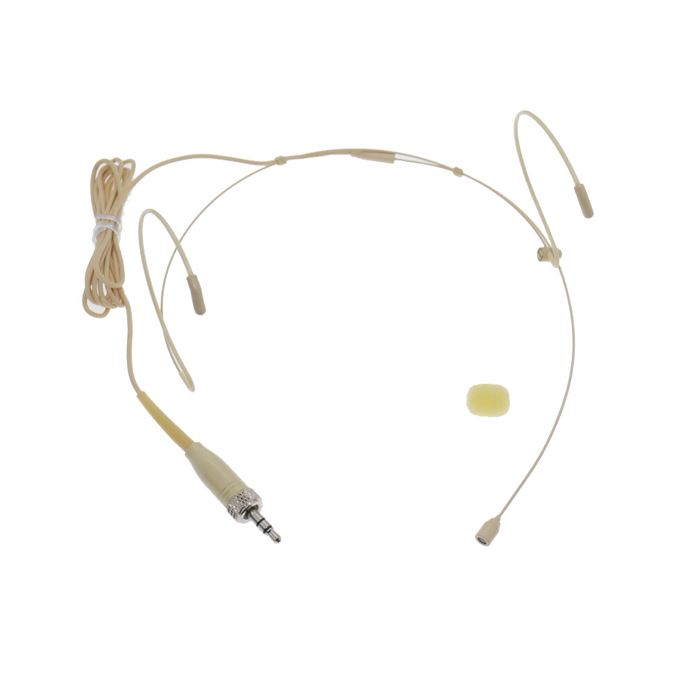 SL Dual ear Headset Microphone For Sennheiser G1 G2 G3 G4 Wireless Beige HeadMic