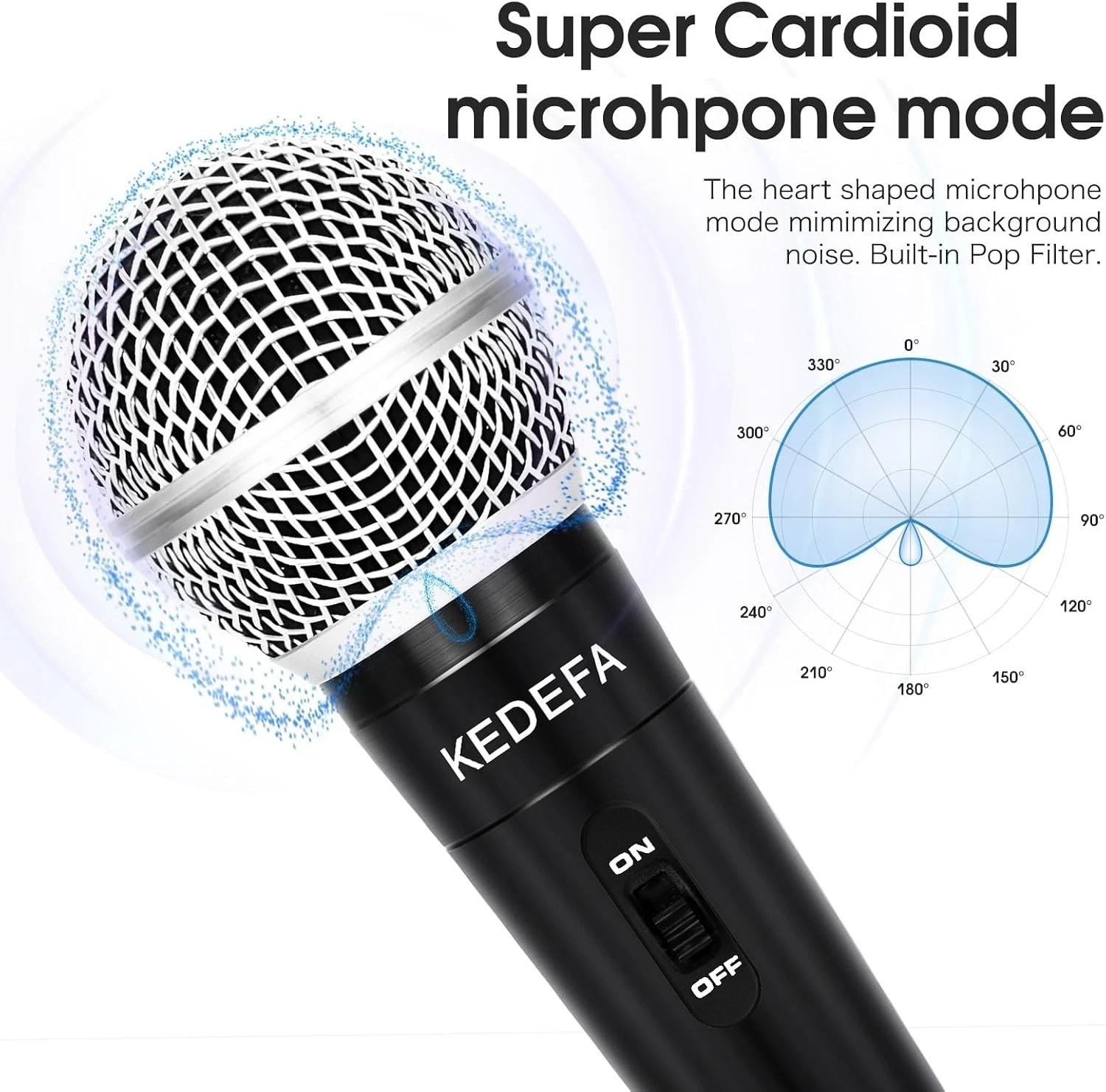 KM88 Handheld Wired Karaoke Microphone, Super Cardioid Dynamic Vocal Mic with…