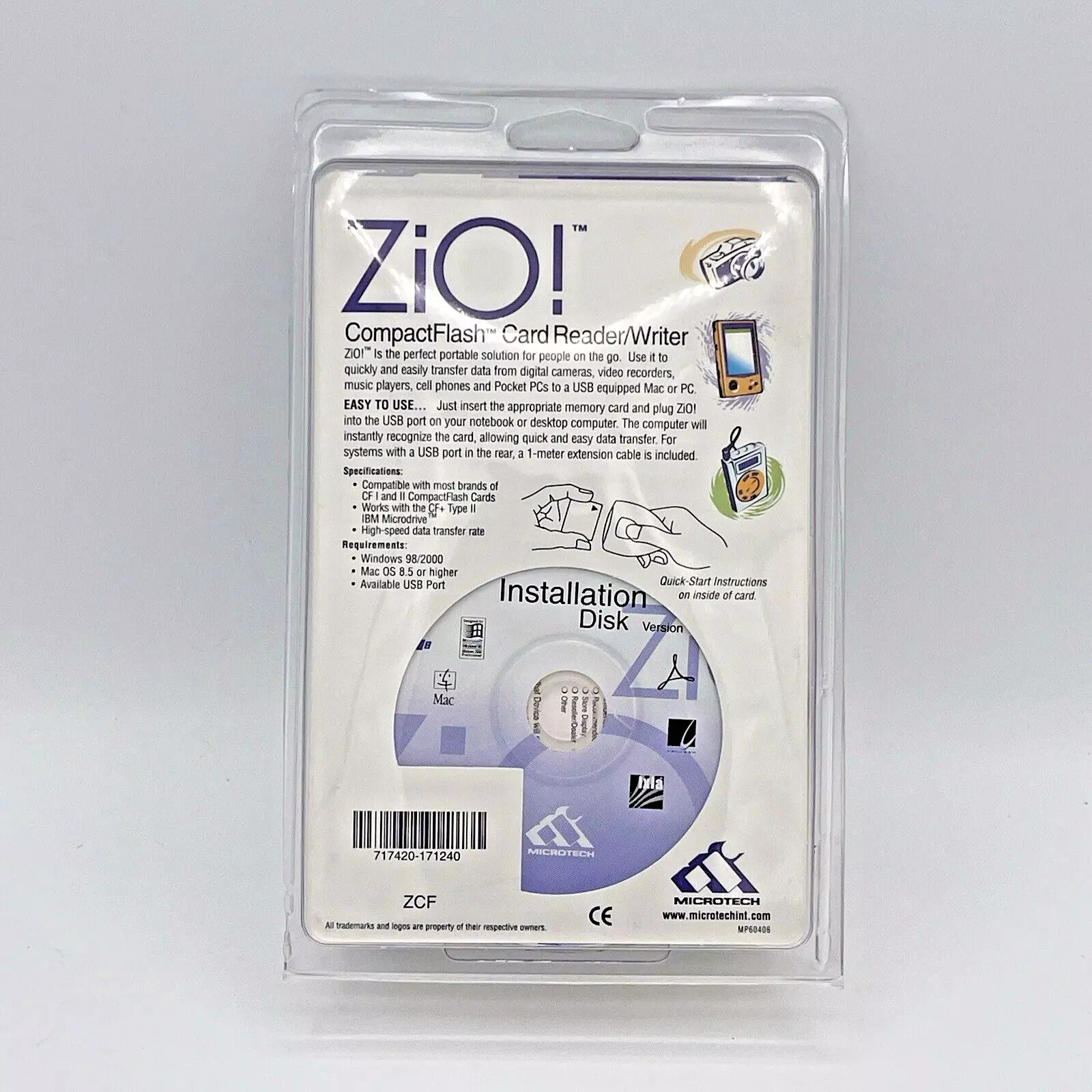 Microtech ZiO! – Card reader (CF I, CF II) – USB – with 32 MB CompactFlash Card