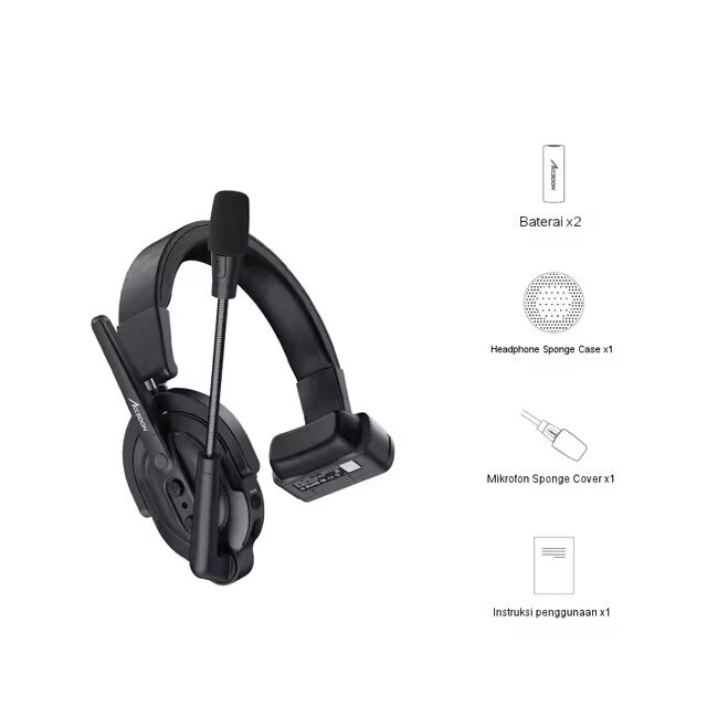 ACCSOON COMO Full-Duplex ENC Noise Reduction Wireless Intercom System Headset