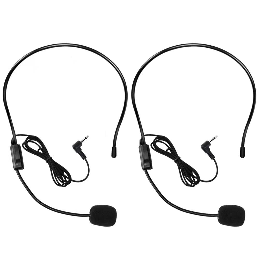 VOVIGGOL 2Pcs Microphone Headset Mic, Flexible Wired Boom for Voice Amplifier…