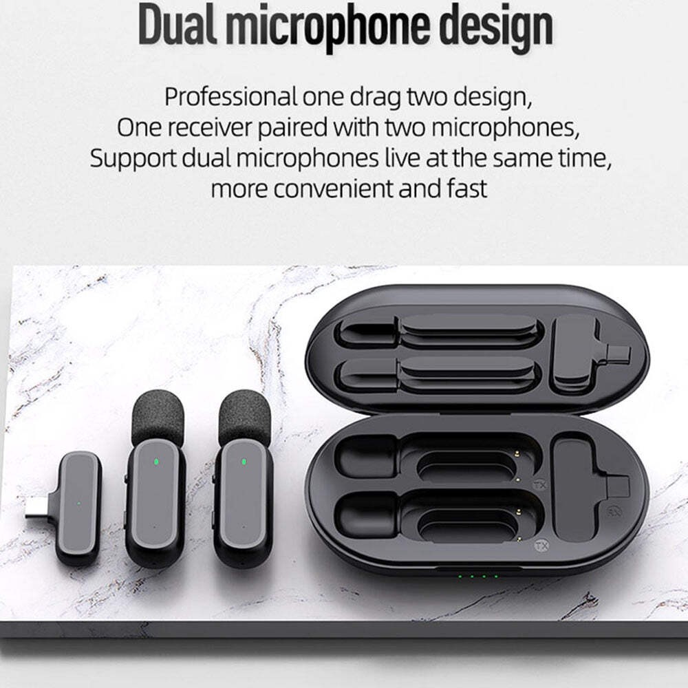 HRIDZ Wireless Lavalier Microphone Lightning Port Mic For Apple iPhone ipad Vlog