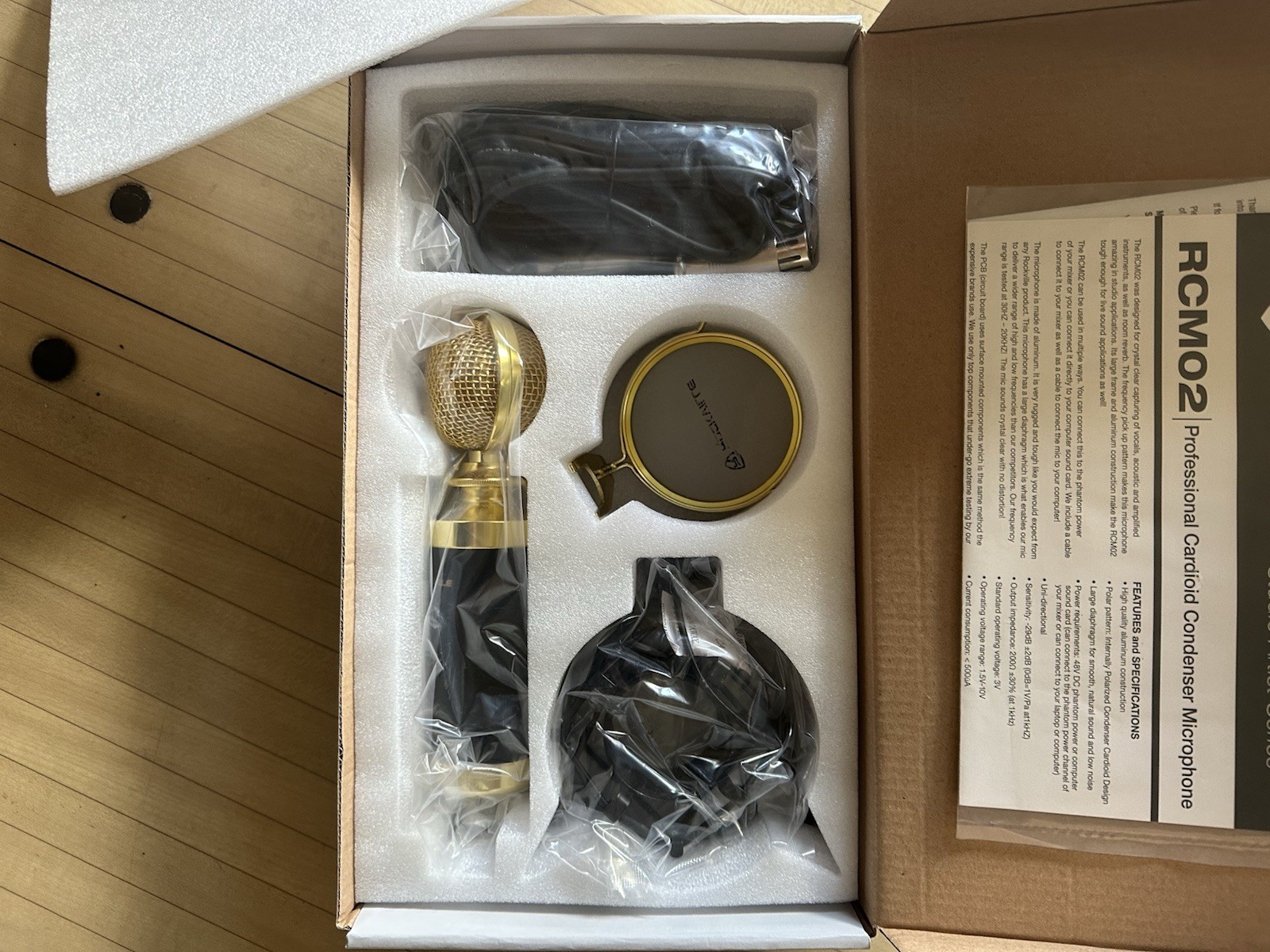 Rockville RCM02 Cardioid Condenser Microphone Large Diaphragm XLR Studio