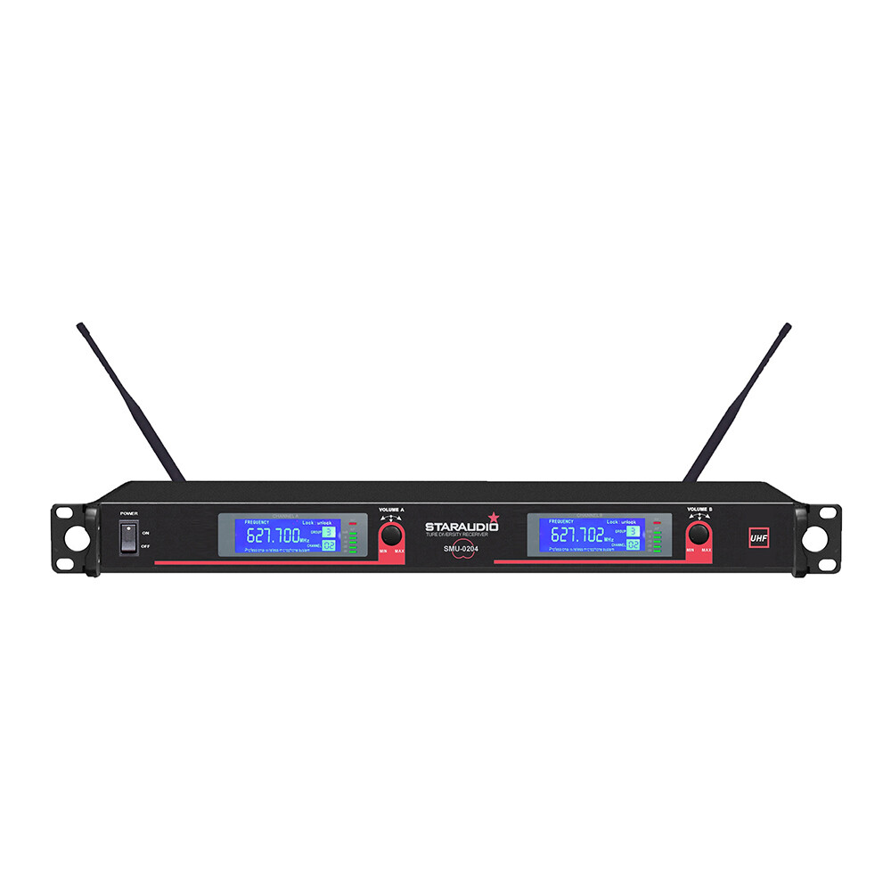 2CH Wireless UHF Microphone System Handheld & Headset Lavalier Lapel Microphone