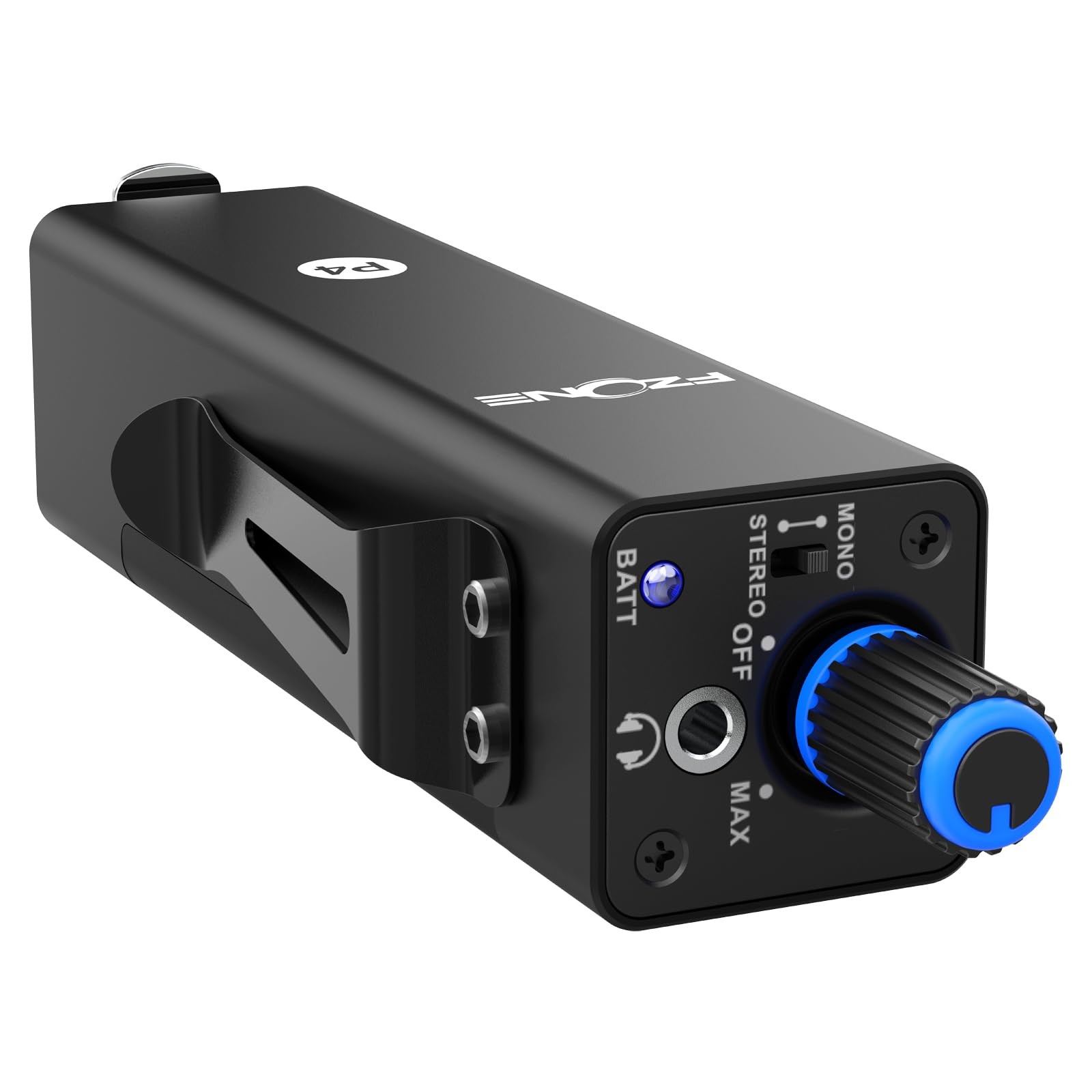 Portable InEar Monitor Amplifier IEM Stereo Mono Switch Durable Belt Clip