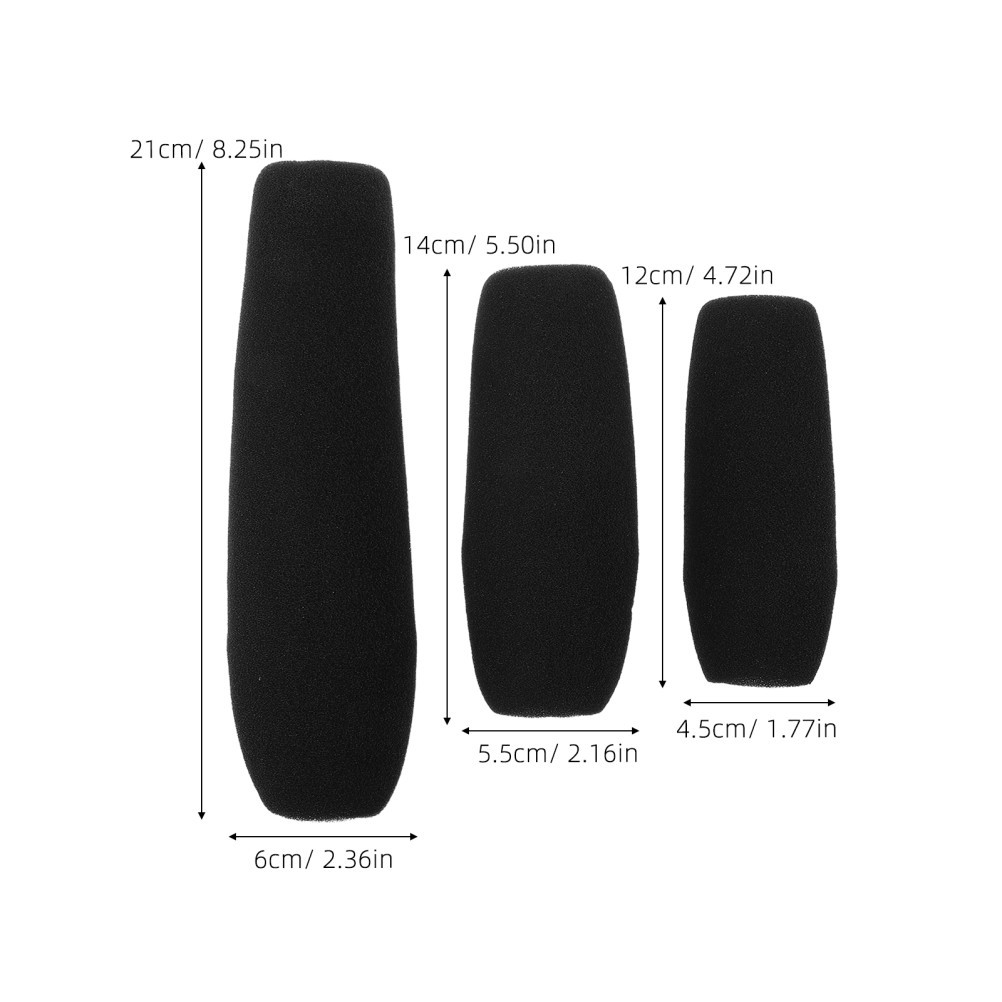 3 Pcs Interview Microphone Sponge Cover Wireless Protector Sleeve
