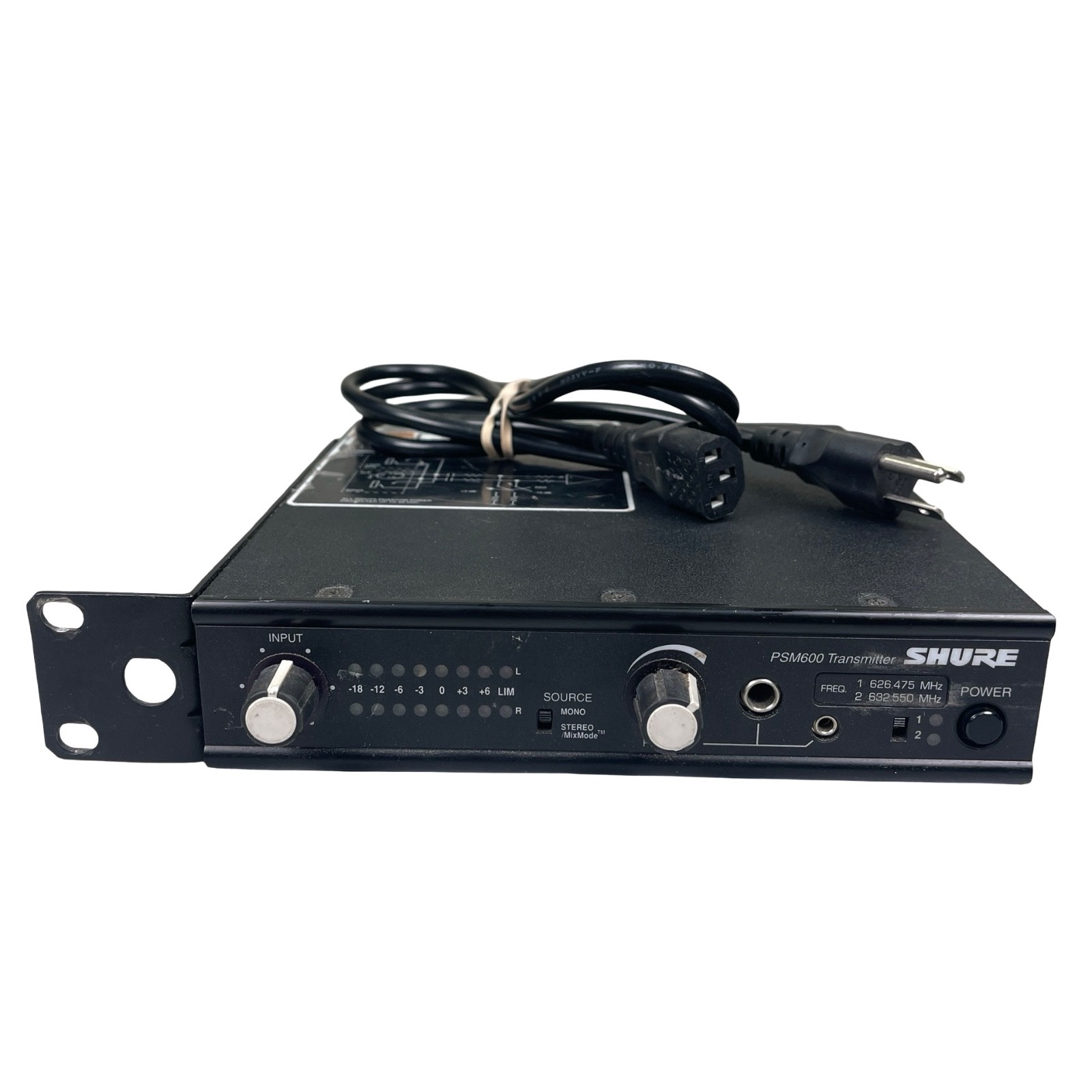Shure PSM600 Transmitter 2 Channel Analog UHF P6T-HA Metal Powers On Untested