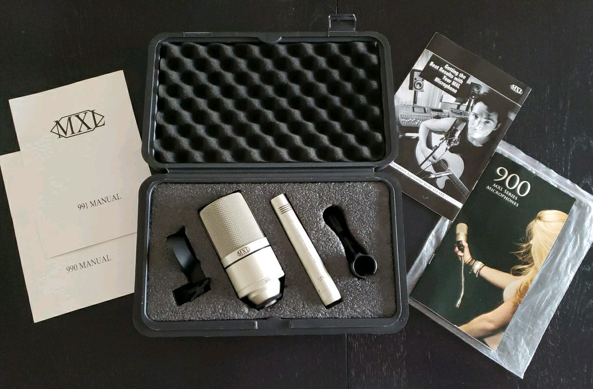 MXL 990/991 Condenser Microphones Recording Kit With Carrying Case – Tested
