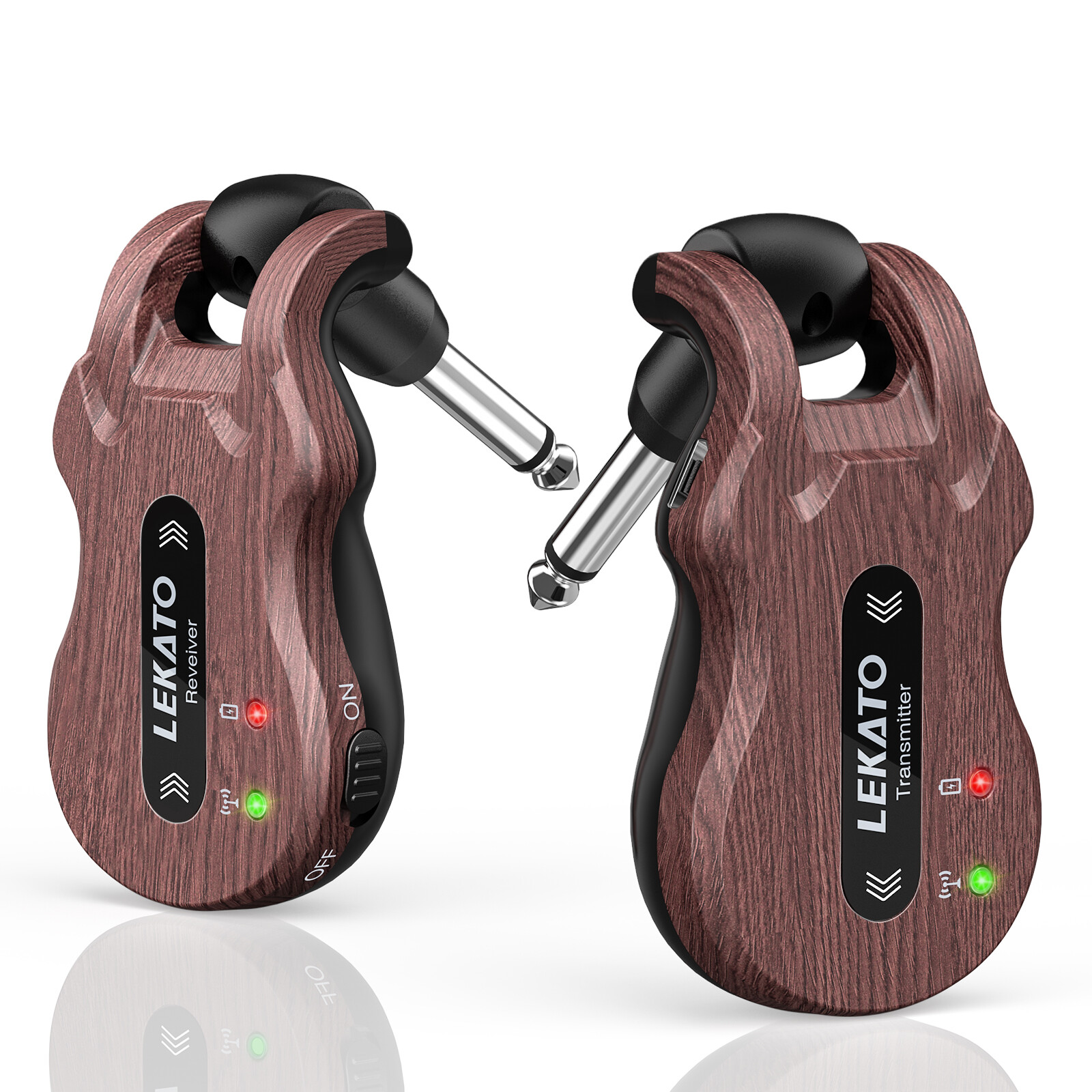 LEKATO Wireless Guitar Transmitter Receiver 5.8GHz 4 Channels 220° Rotatable