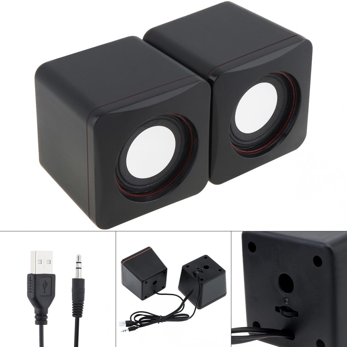 Mini USB Power Computer Speakers Stereo Full-Range 3.5mm Jack ,Fit PC Phpone