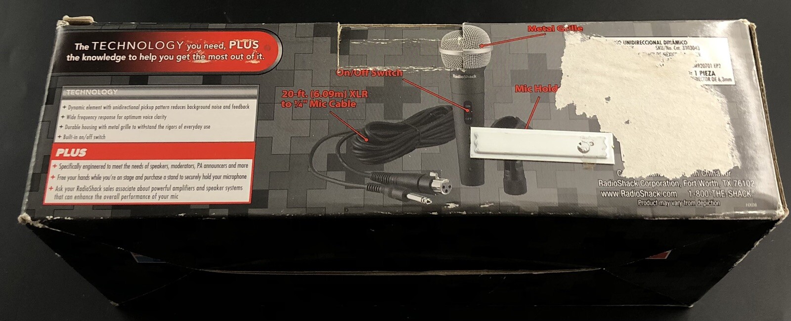 Radio Shack Unidirectional Dynamic Microphone 3303043 Open Box 600 ohms VA8