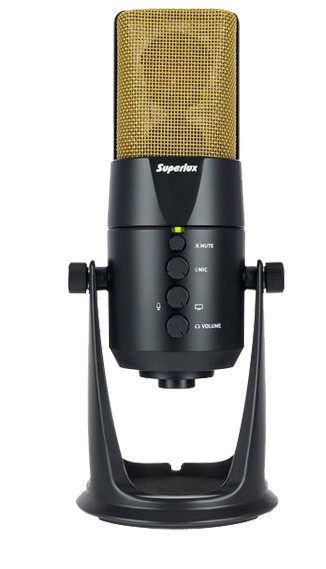 Superlux L401U Gold Plated Large Diaphragm USB Microphone w/Monitoring, New!