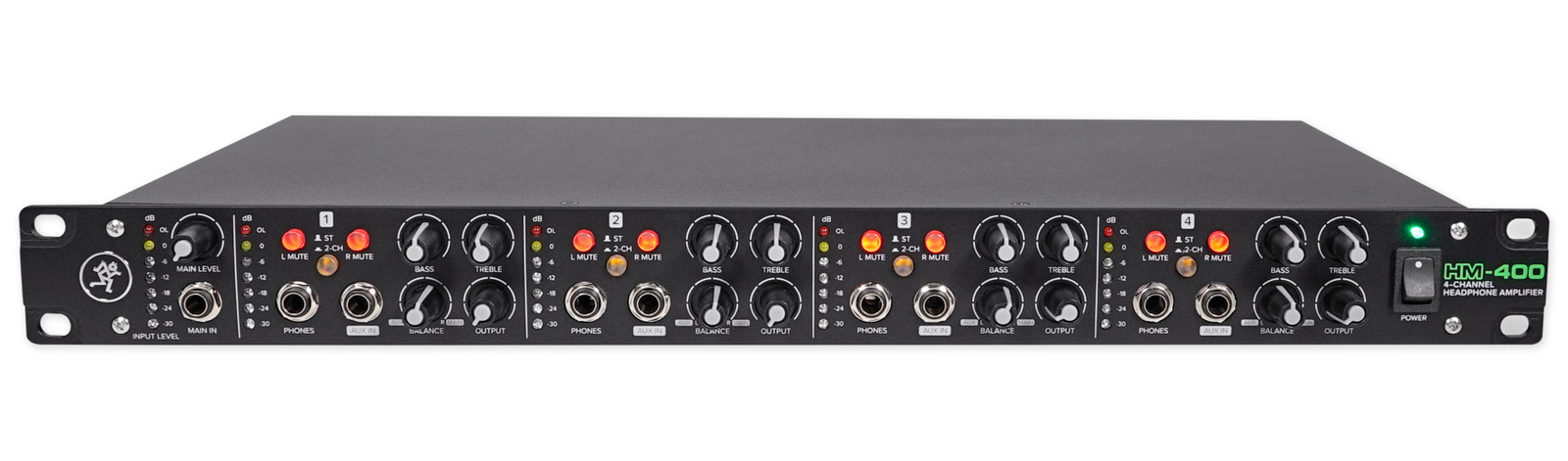 Mackie HM-400 Studio Podcast 4-Ch Headphone Amplifier Amp w/12 Headphone Outputs