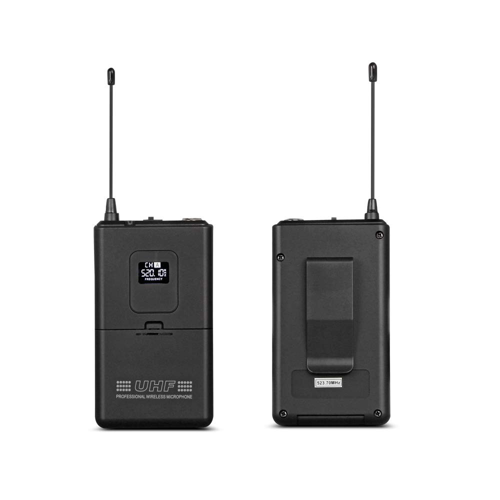 Wireless Microphone System UHF 4 Channel 2 Handheld Mic 2 Headset 2 Lavalier Bod