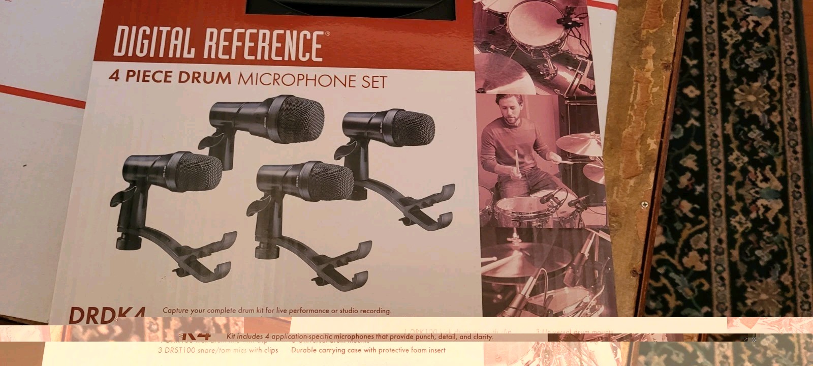 Digital Reference DRDK4 4-Piece Drum Mic Kit – NEW In Box – Plastic Opened