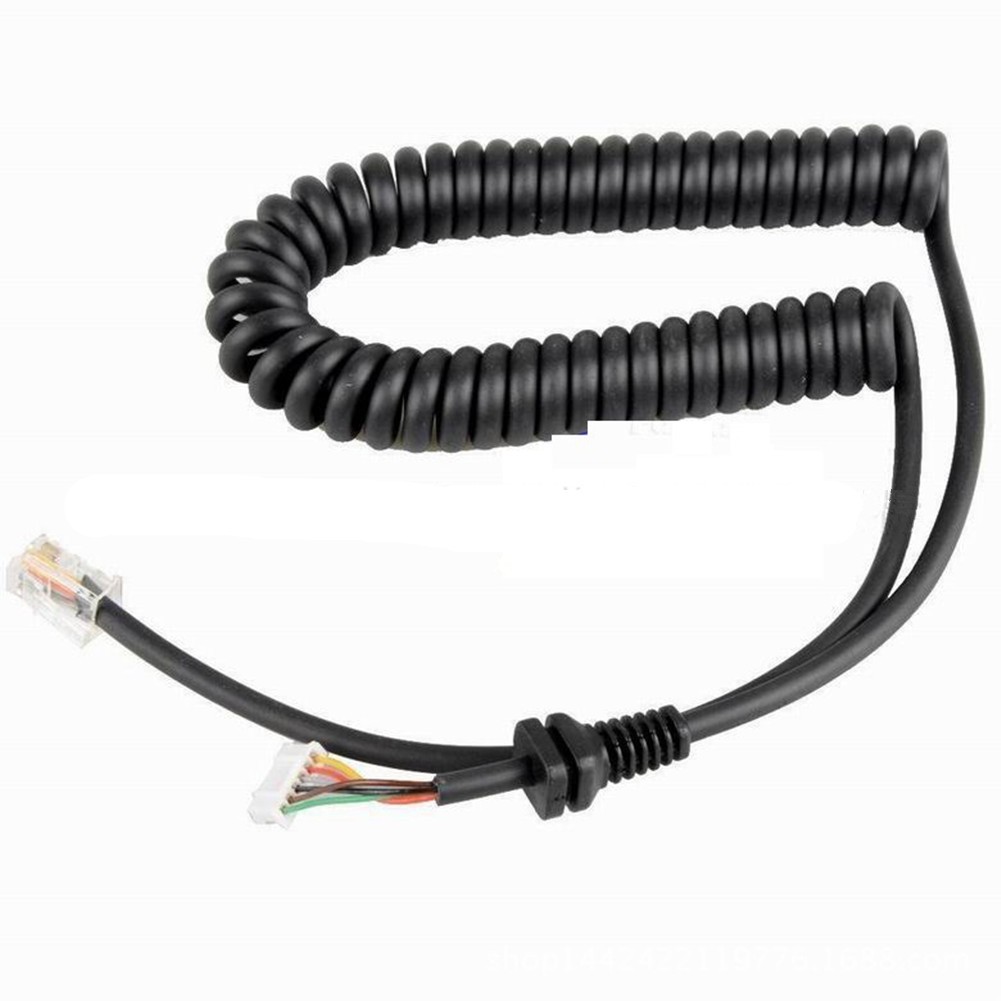 3.28ft 6 Pin Microphone Spring Cable Mic Cord Wire For Yaesu MH-48A6J MH-42B6J