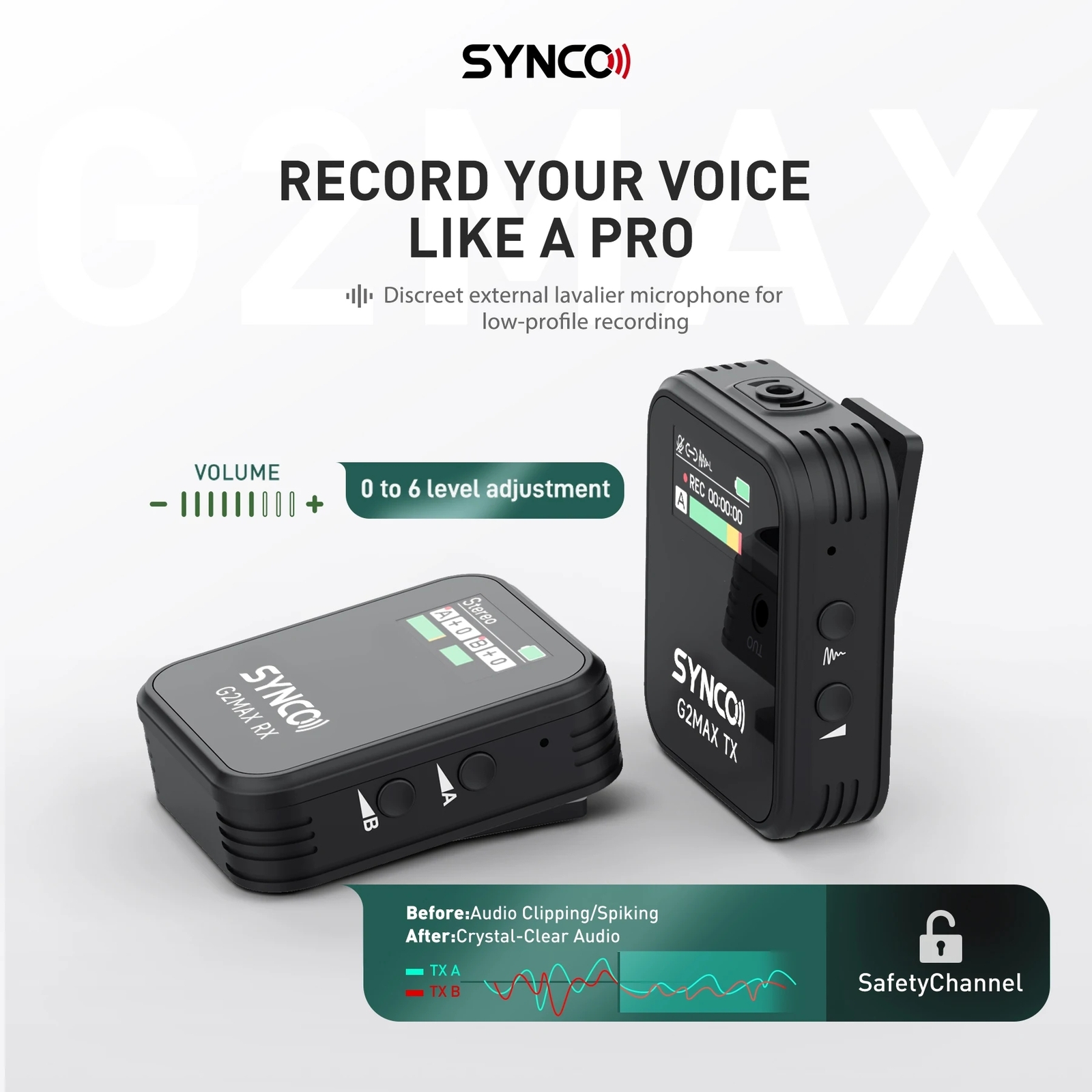 SYNCO G2A2 MAX 2.4g Wireless Microphone System Camera Smartphone Live Stream