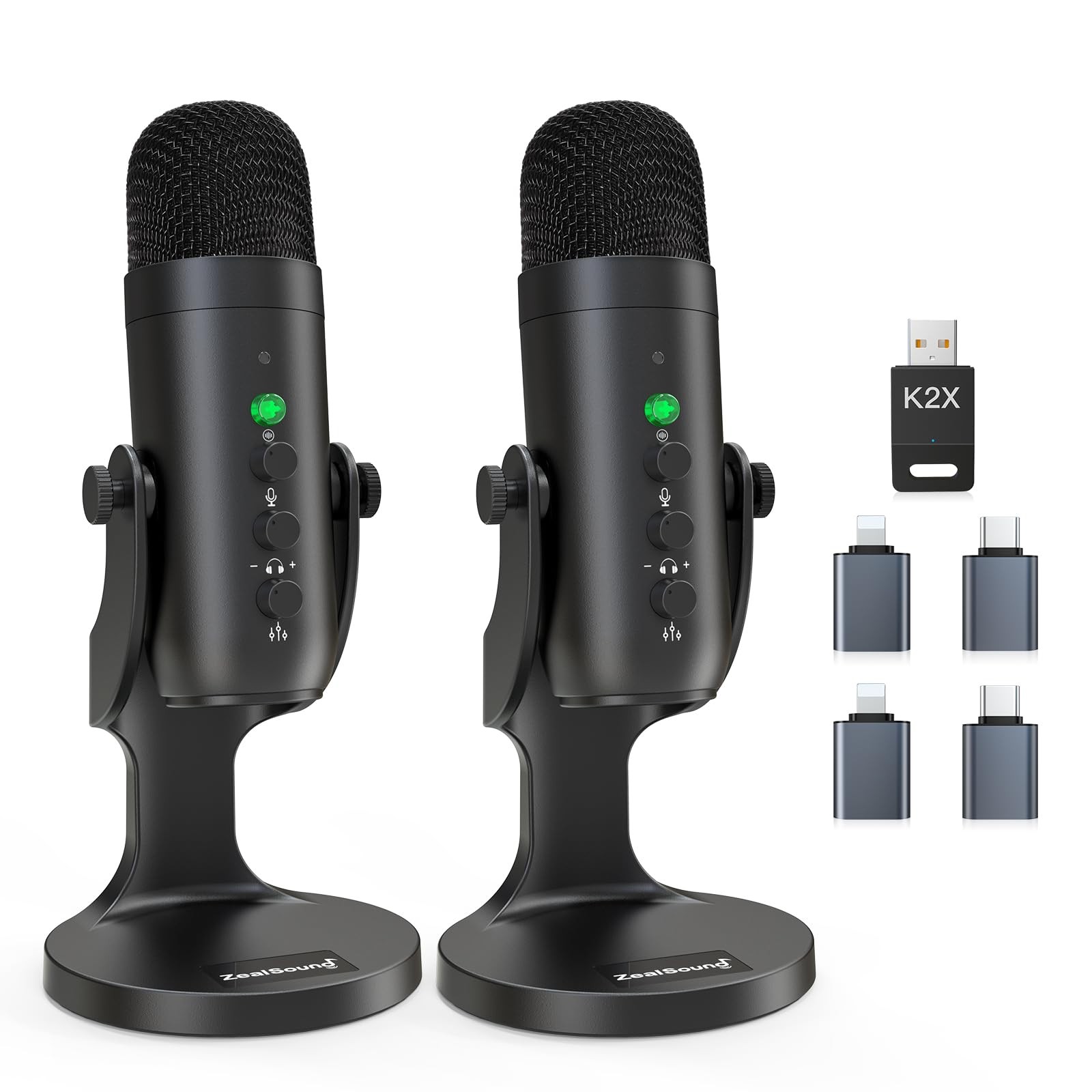 ZealSound Podcast Microphone, Equipment Bundle for Phantom Black