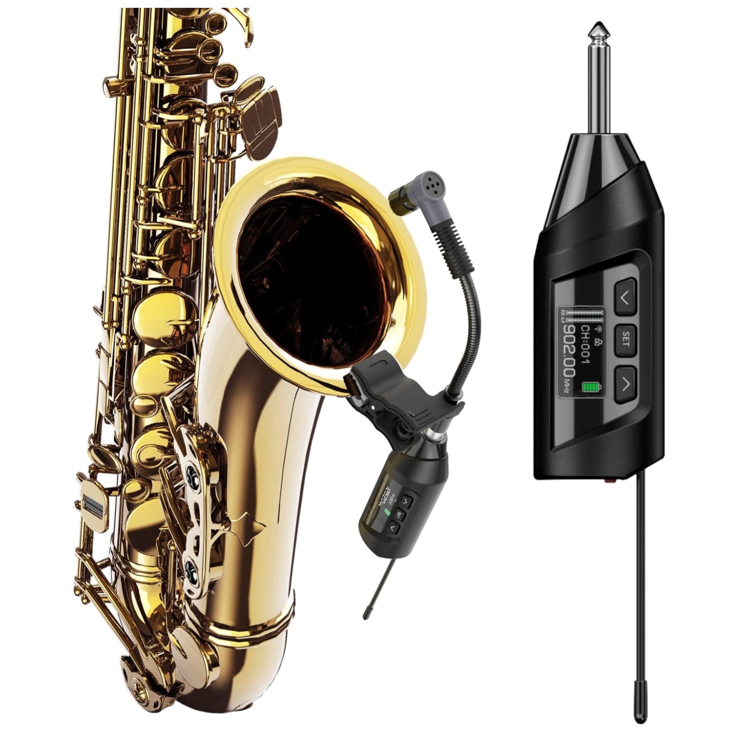 Professional Wireless Sax Mic, 4.5 Hours Battery Life