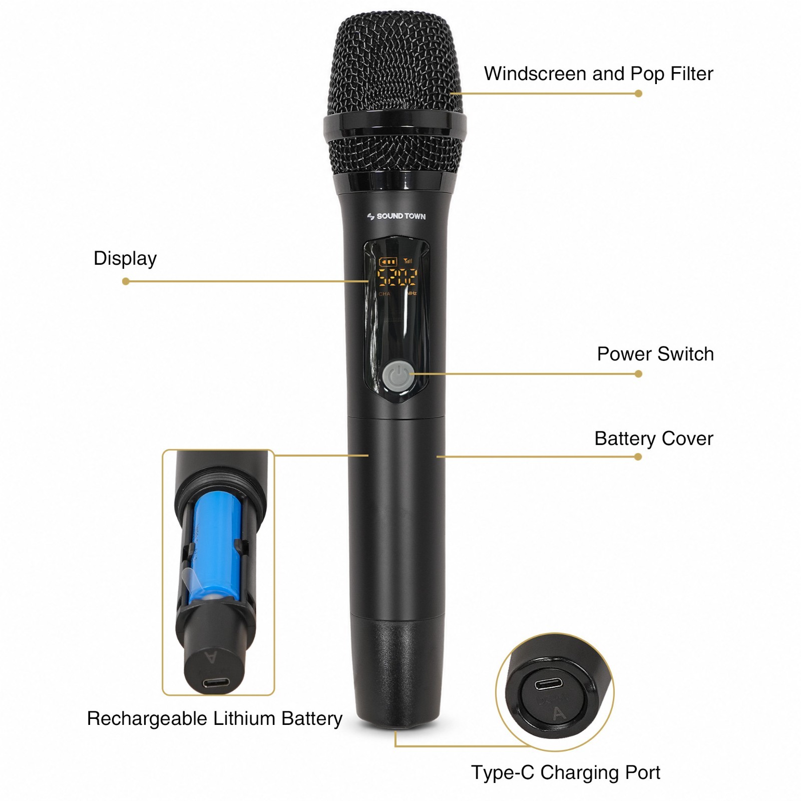 Sound Town Wireless Mic Karaoke Mixer System with 4 Wireless Mic (SWM15-4MAX)