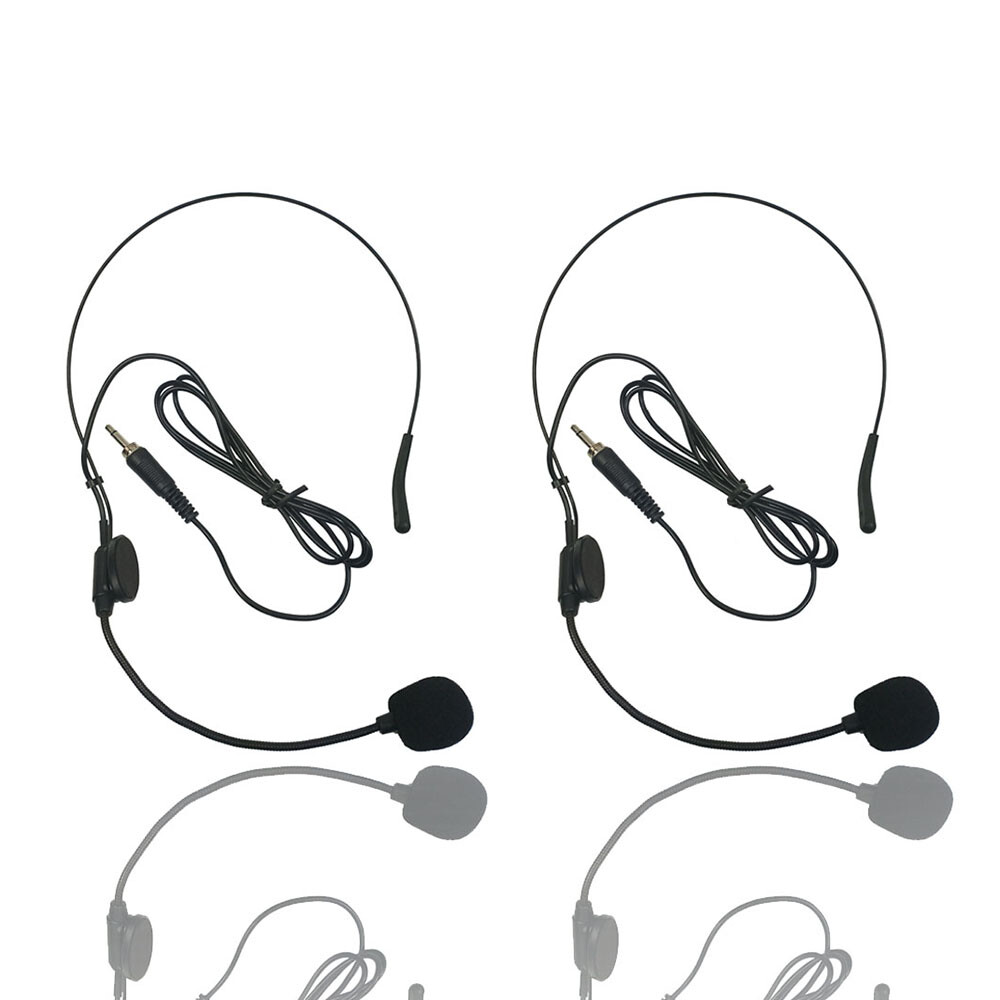2CH Wireless UHF Microphone System Headset Lavalier Lapel Microphone Church Mics