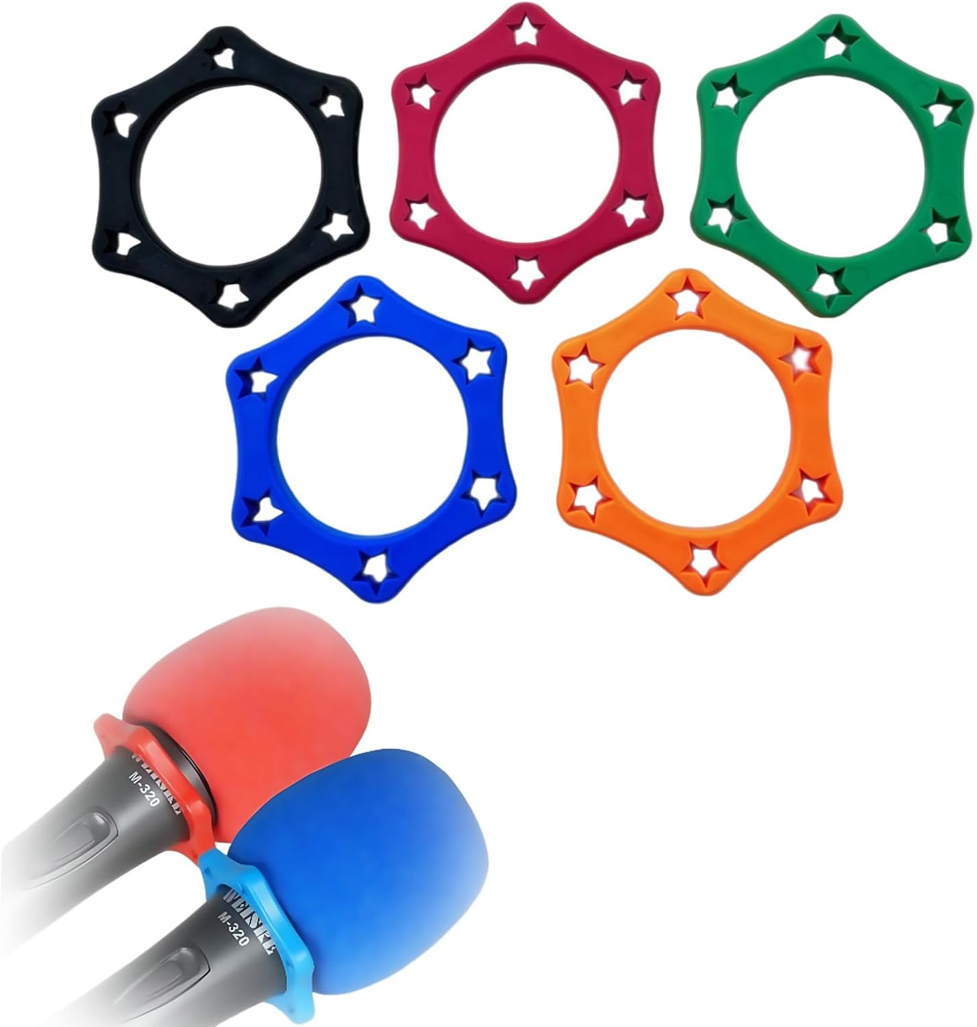 5Pcs Microphone Anti Roll Rubber Rings Wireless Handheld Mic Anti Slip Protec…