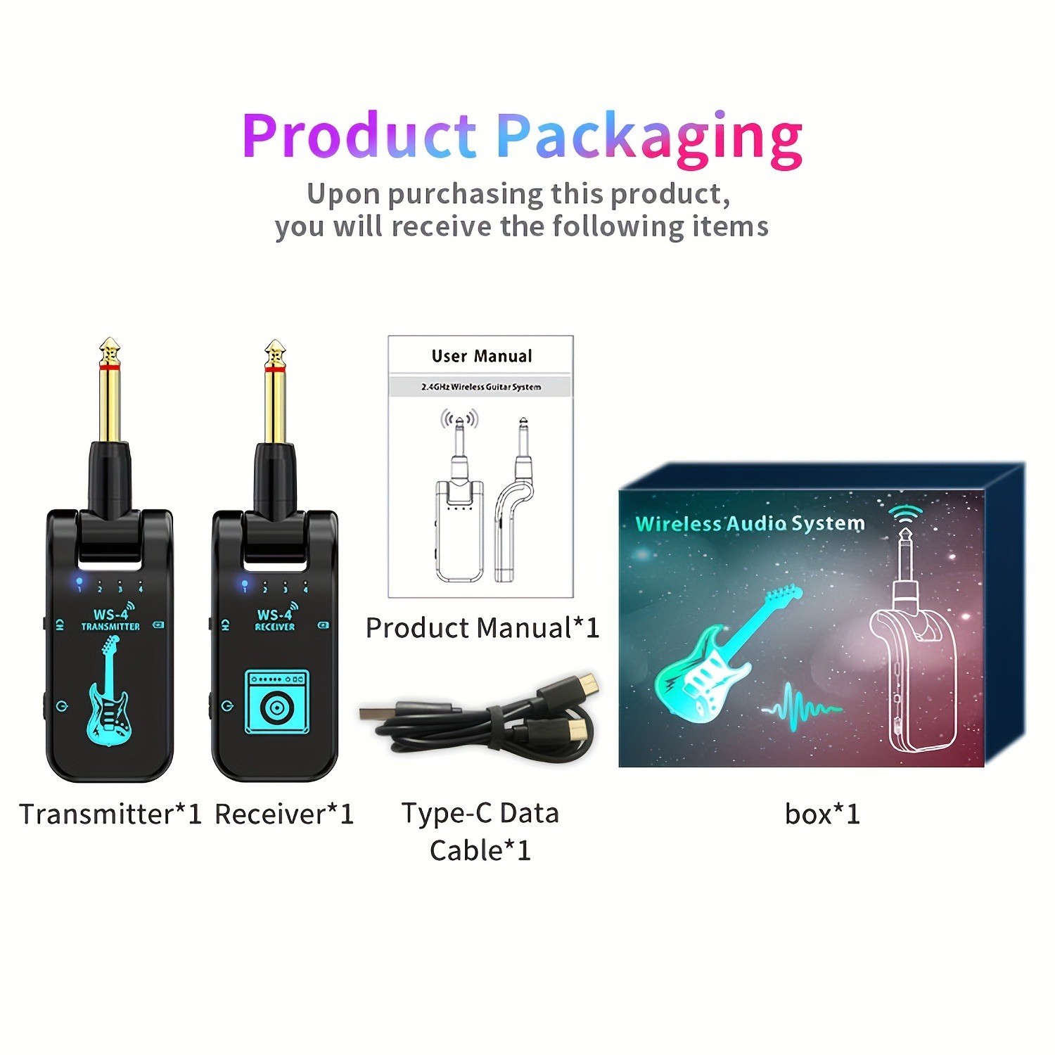 Multi-Functional Adaptable Compact Wireless Guitar Transmitter & Receiver System