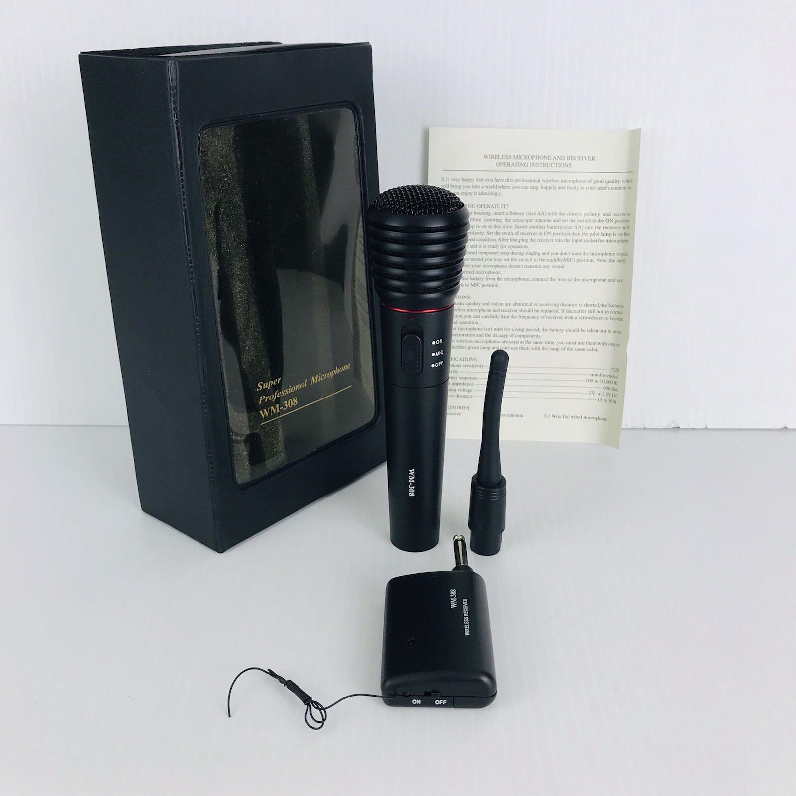 Super Professional Microphone WM-308 Wireless Working