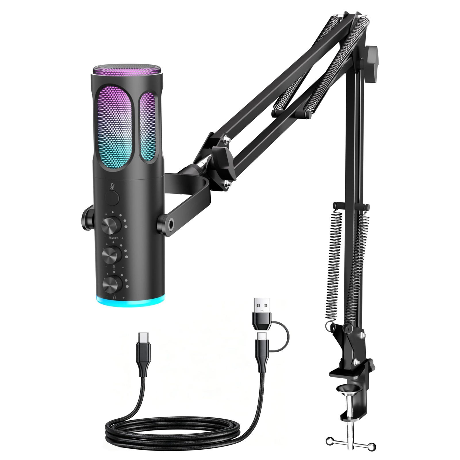 PUPGSIS Gaming Microphone for PC, USB Condenser Mic for PS4/5 and Mac, Noise …