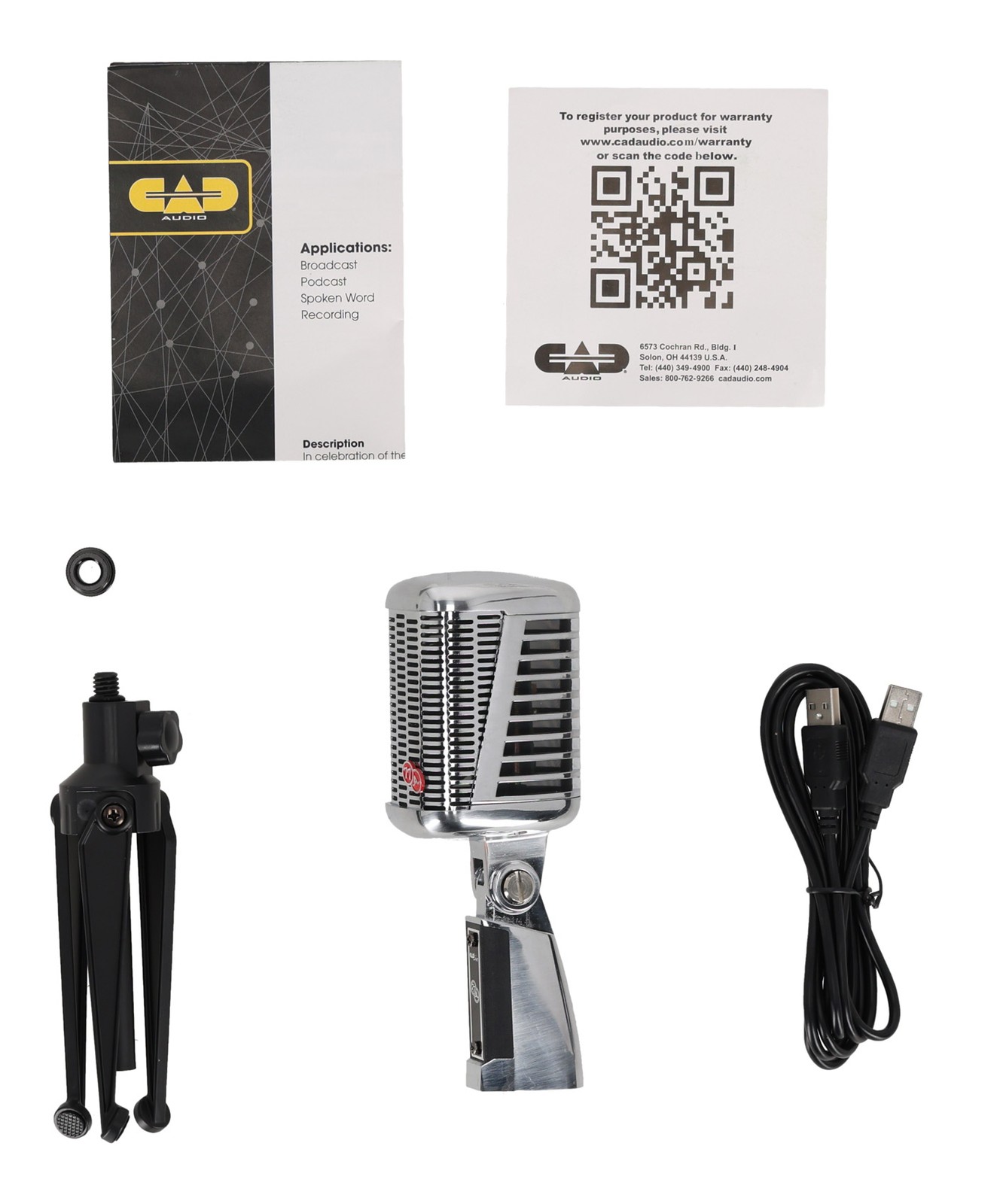 CAD Audio A77USB Cardioid Condenser Studio Microphone Side Address USB Mic+Stand