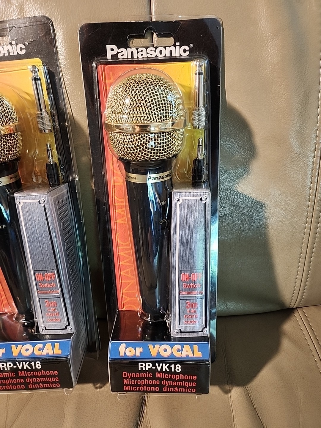 Two (2) Panasonic RP-VK18 Dynamic Cable Consumer Microphone Brand New in Package