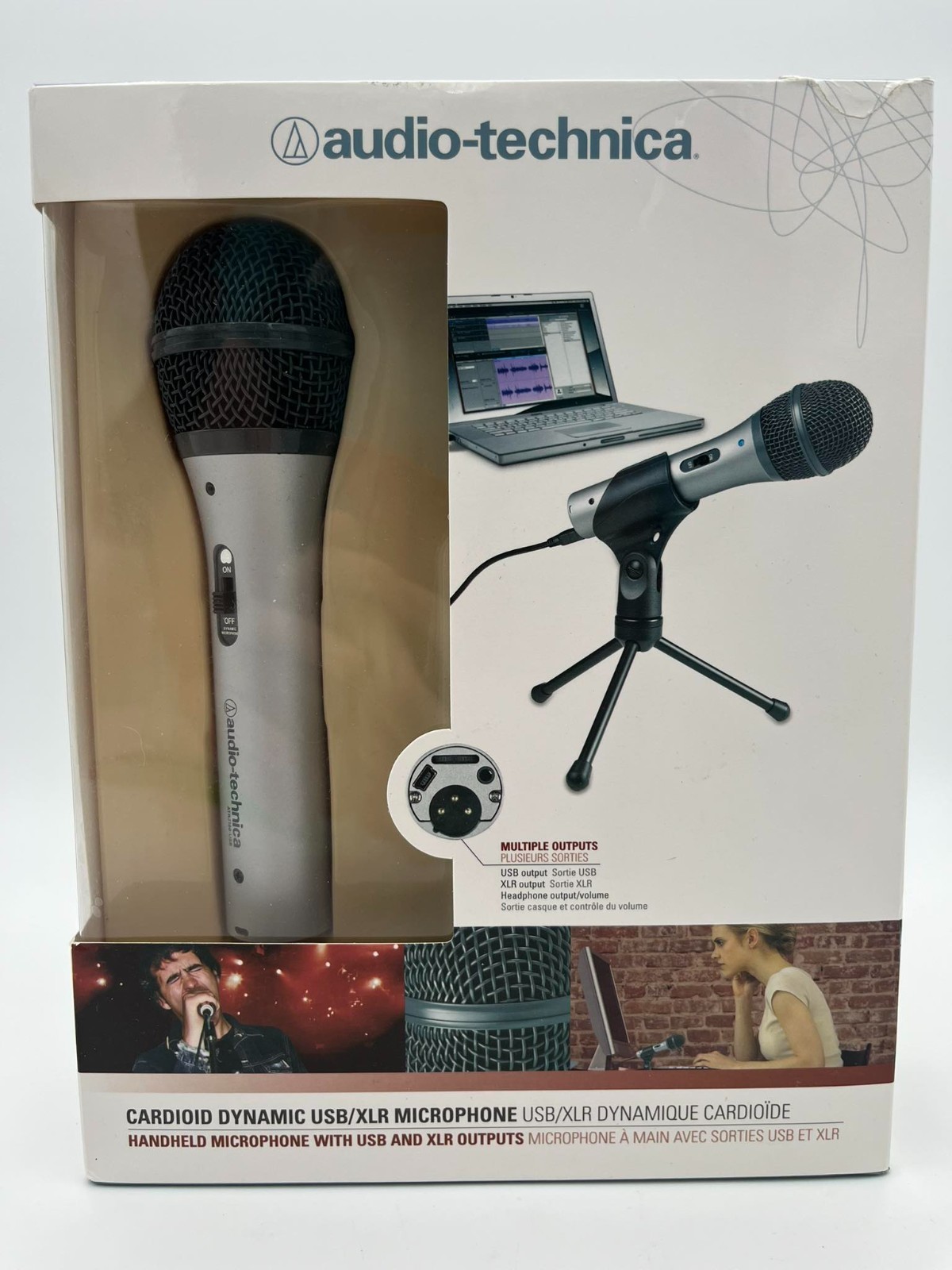 Audio-Technica ATR2100-USB Cardioid Dynamic USB/XLR Microphone Podcasting Mic