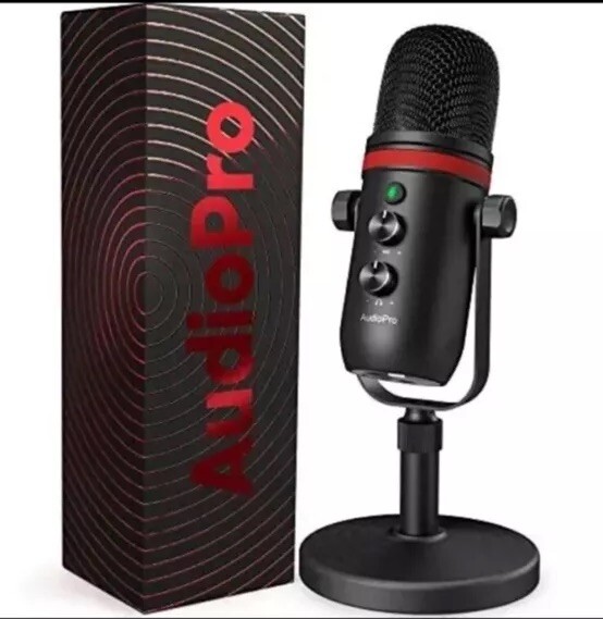 USB Mic – AUDIOPRO Computer Condenser Gaming Mic for PC/Laptop/Phone (0001)