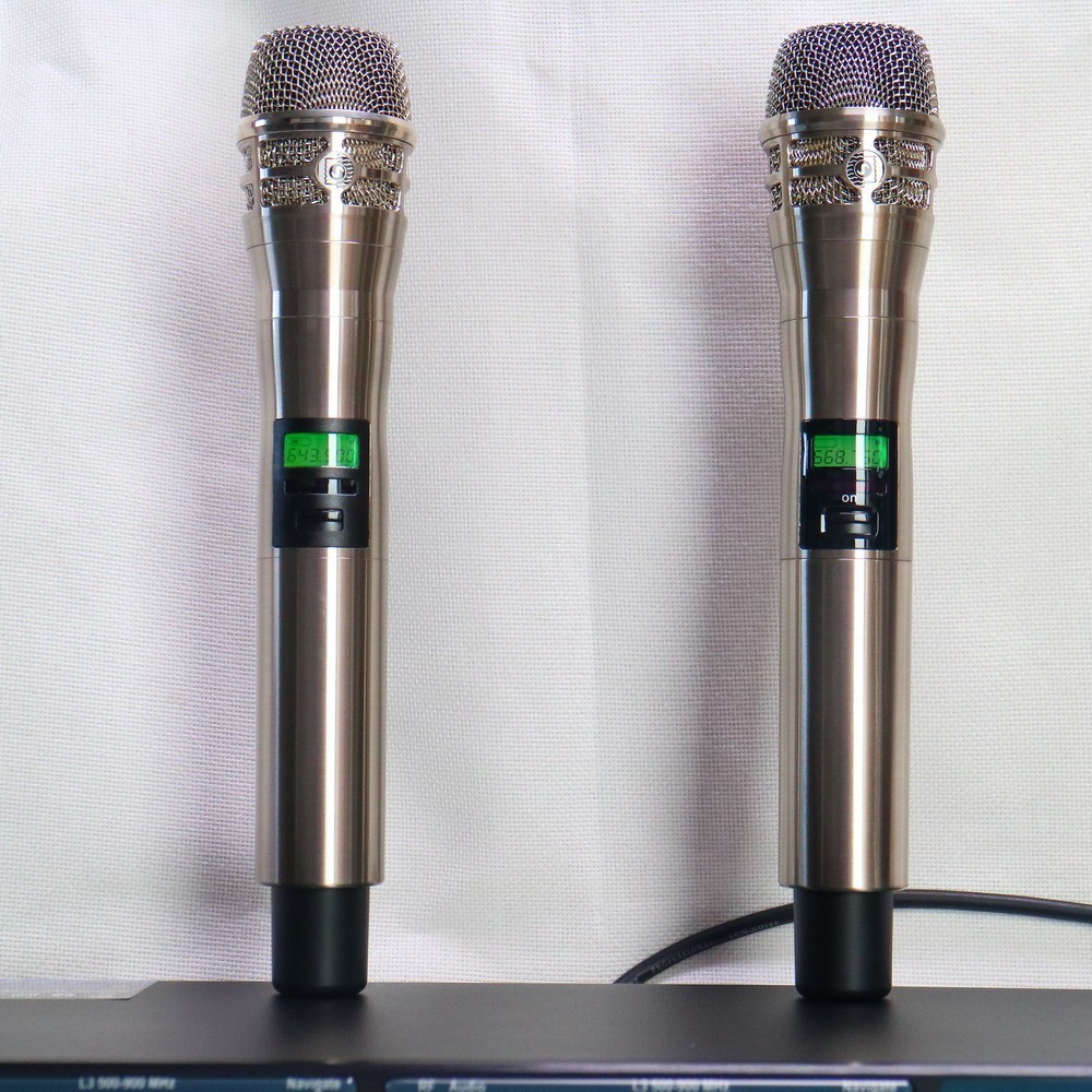 New AD4D-LED Wireless Microphone System KSM8 Handheld Silver Complete Mic Set