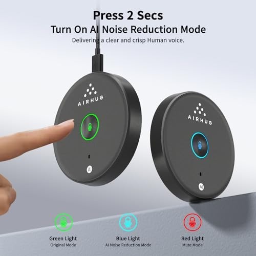USB Microphone with Mute Button & LED, AI Noise Reduction, Plug & Play, Omnidire
