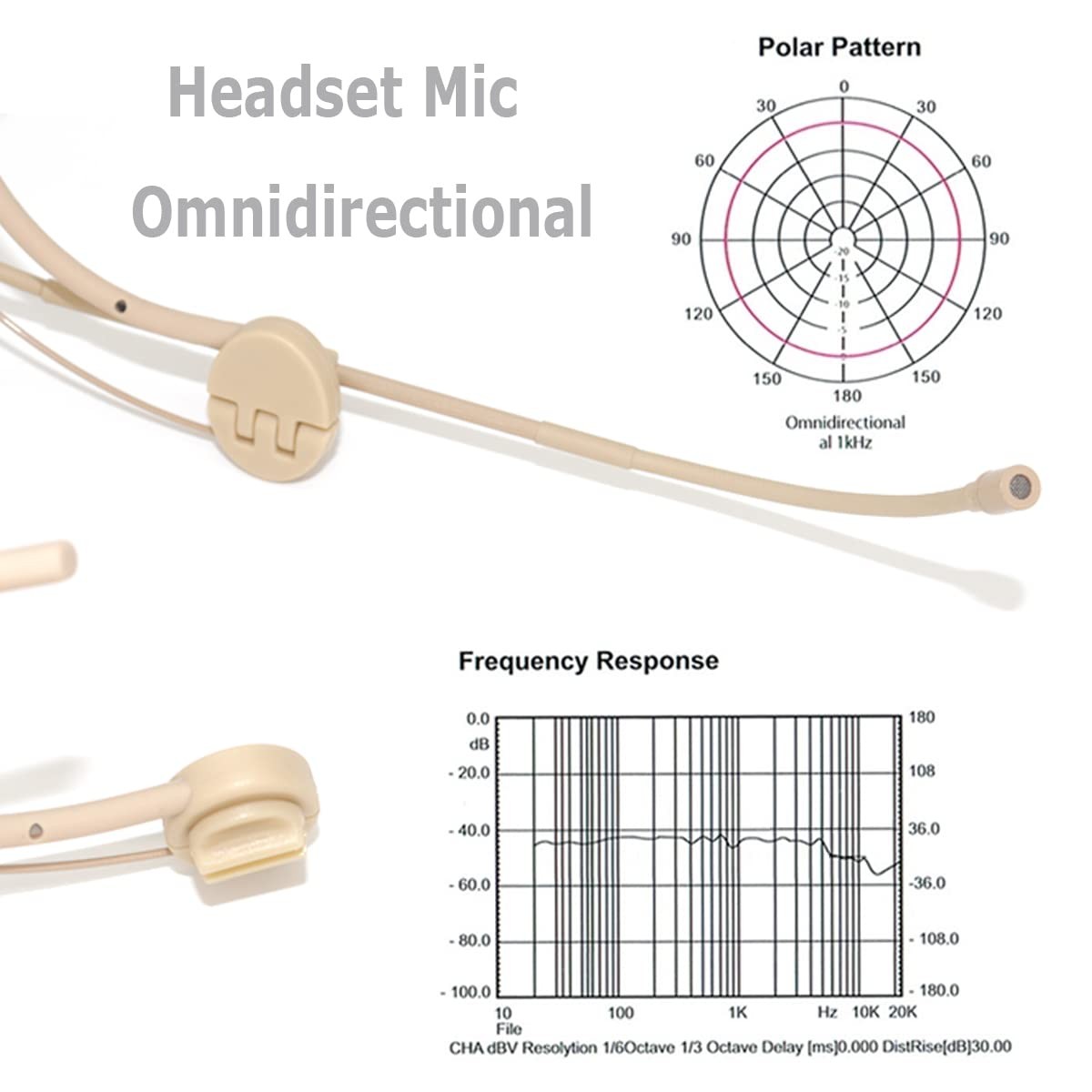 XGWTH Foldable Headset Microphone Condenser Omnidirectional Double Over Ear